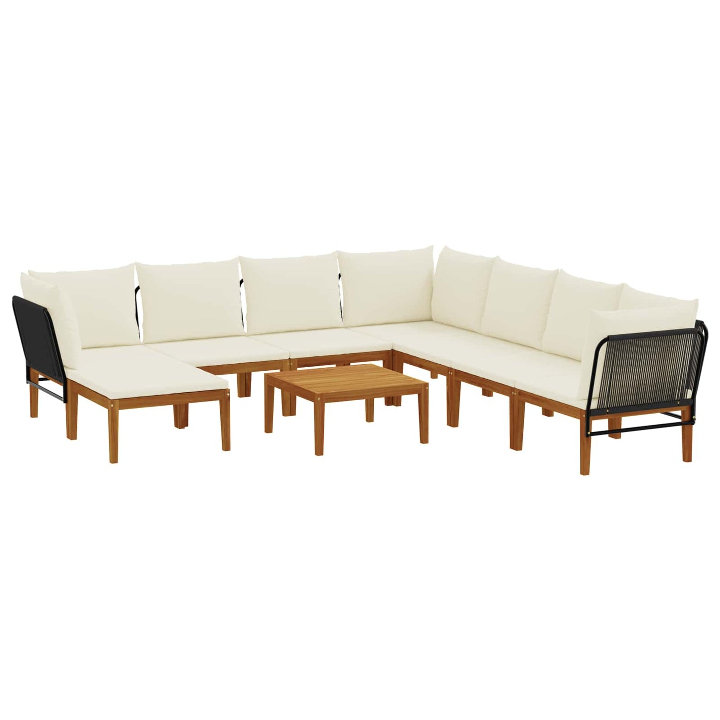 vidaXL 9 pcs Στερεό Acacia Ξύλο & Σχοινί Φυσικό