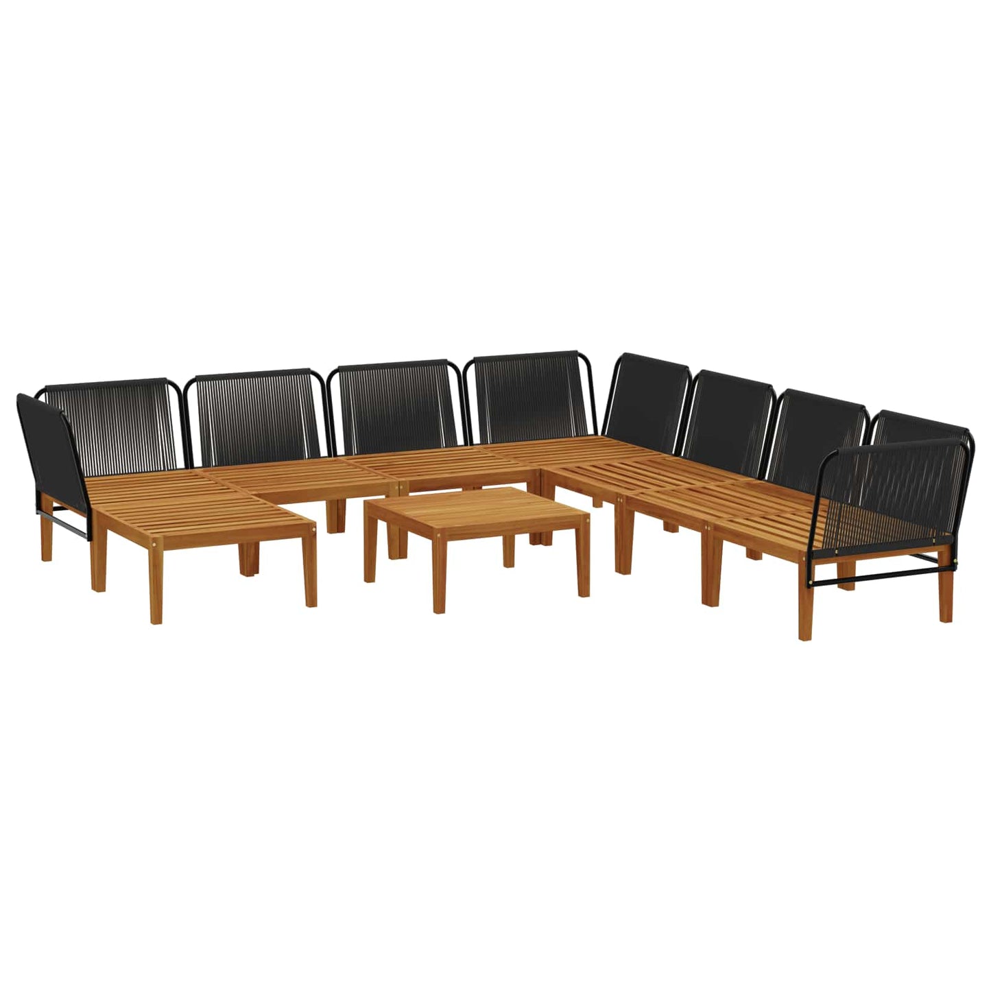 vidaXL 9 pcs Στερεό Acacia Ξύλο & Σχοινί Φυσικό