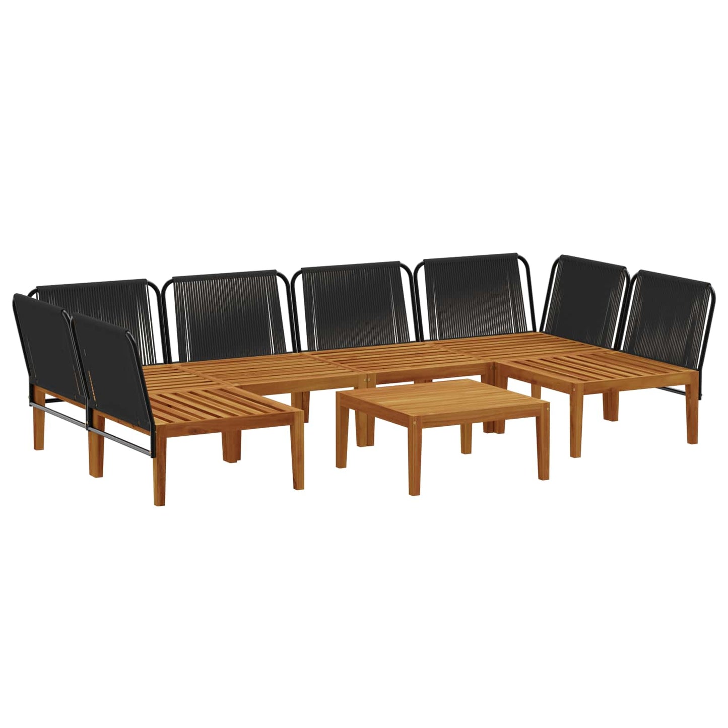vidaXL 7 pcs Στερεό Acacia Ξύλο & Σχοινί Φυσικό