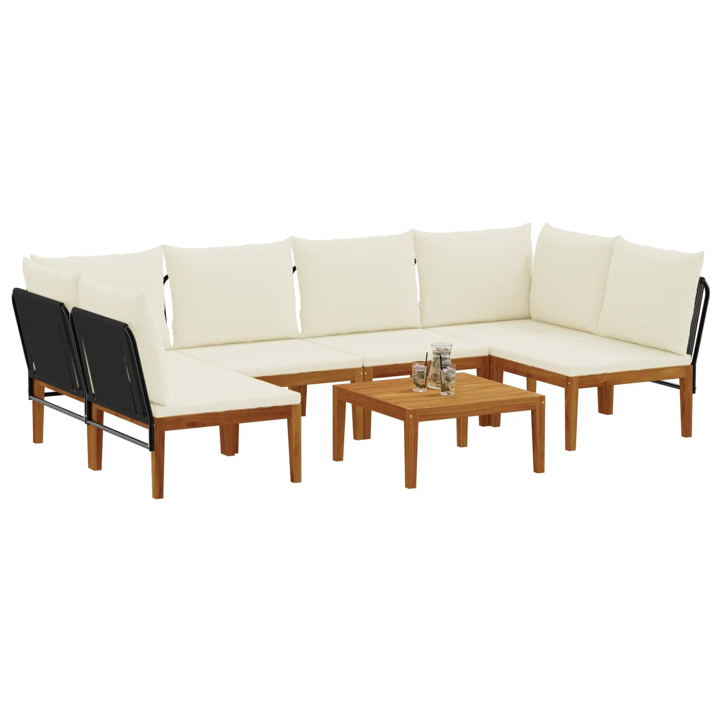 vidaXL 7 pcs Στερεό Acacia Ξύλο & Σχοινί Φυσικό