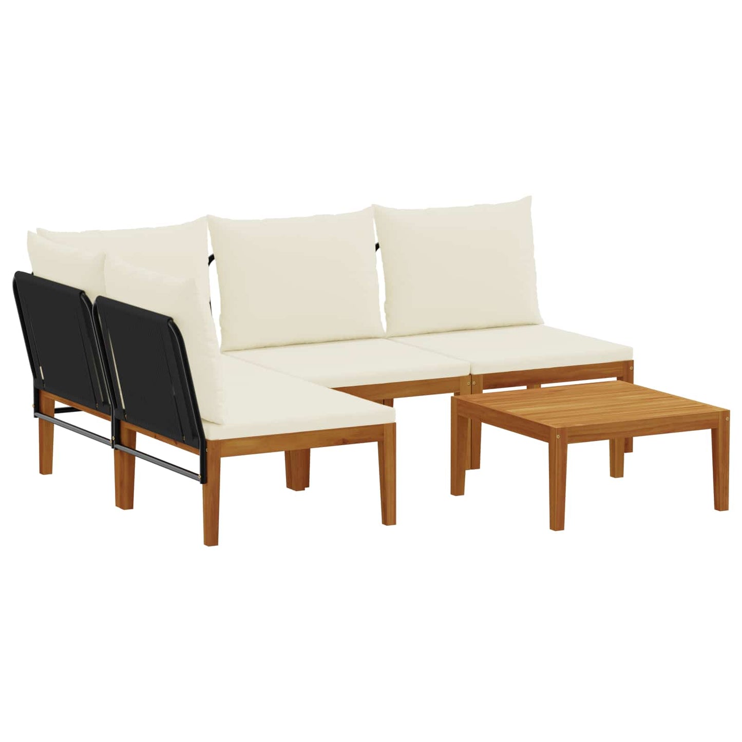 vidaXL 5 pcs Στερεό Acacia Ξύλο & Σχοινί Φυσικό