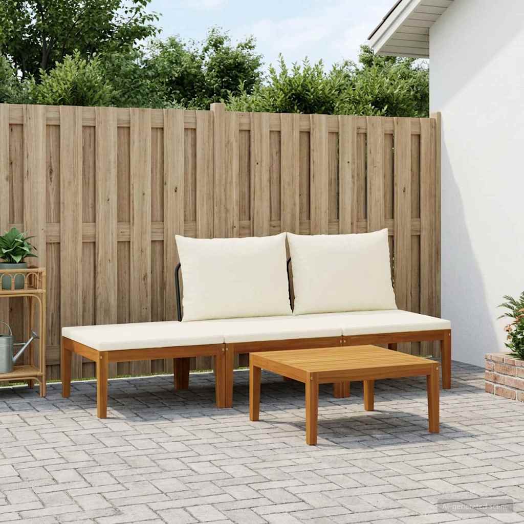 vidaXL 4 pcs Στερεό Acacia Ξύλο & Σχοινί Φυσικό