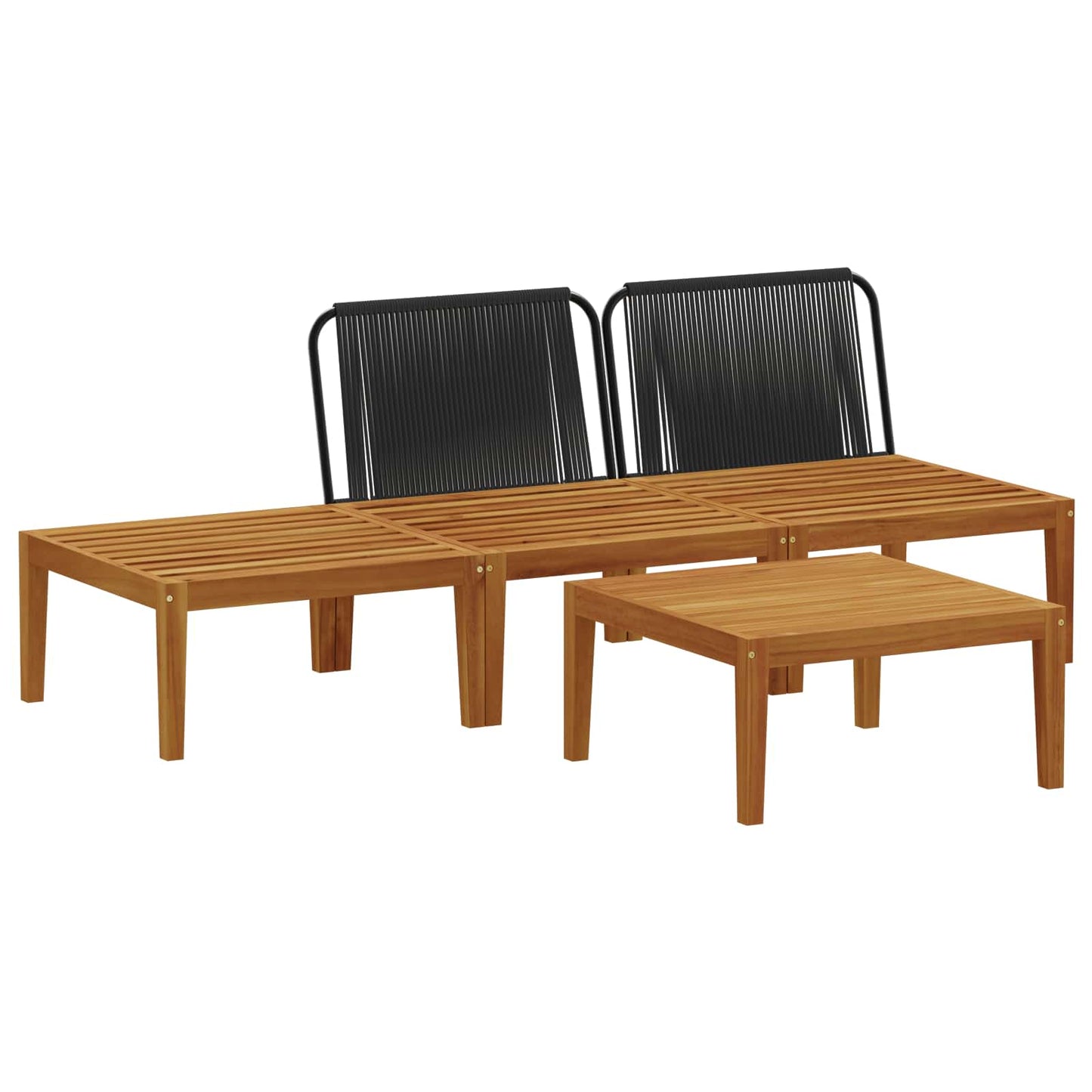 vidaXL 4 pcs Στερεό Acacia Ξύλο & Σχοινί Φυσικό