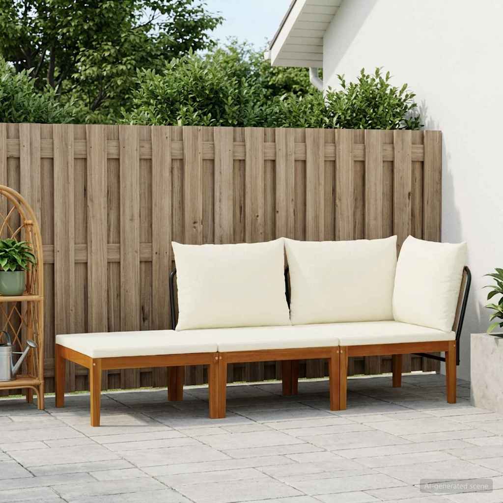 vidaXL 3 pcs Στερεό Acacia Ξύλο & Σχοινί Φυσικό