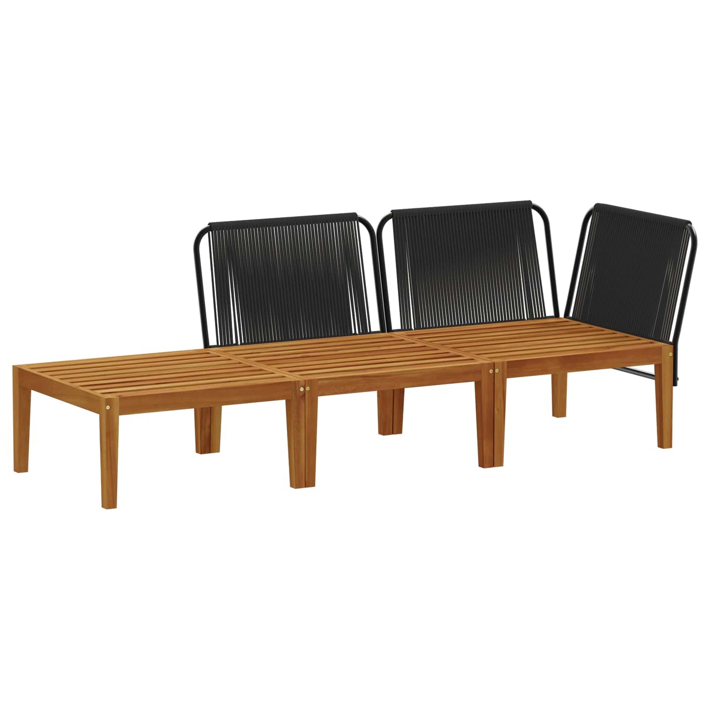 vidaXL 3 pcs Στερεό Acacia Ξύλο & Σχοινί Φυσικό