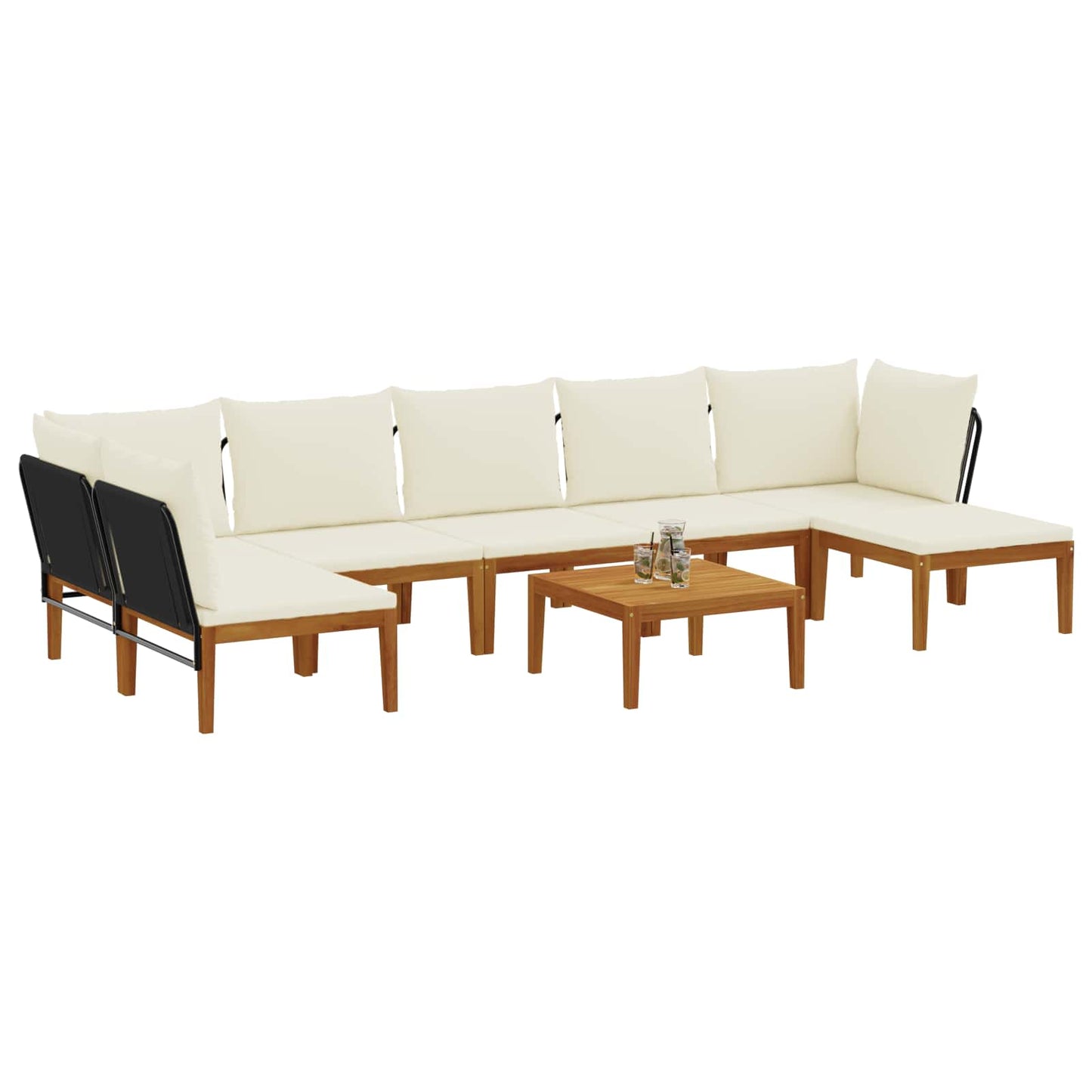 vidaXL 8 pcs Στερεό Acacia Ξύλο & Σχοινί Φυσικό