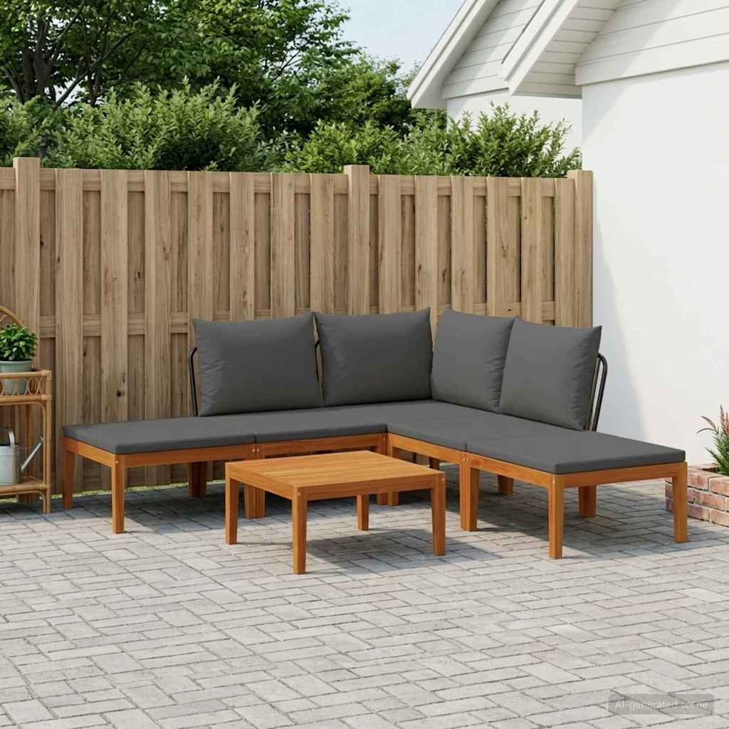 vidaXL 6 pcs Στερεό Acacia Ξύλο & Σχοινί Φυσικό