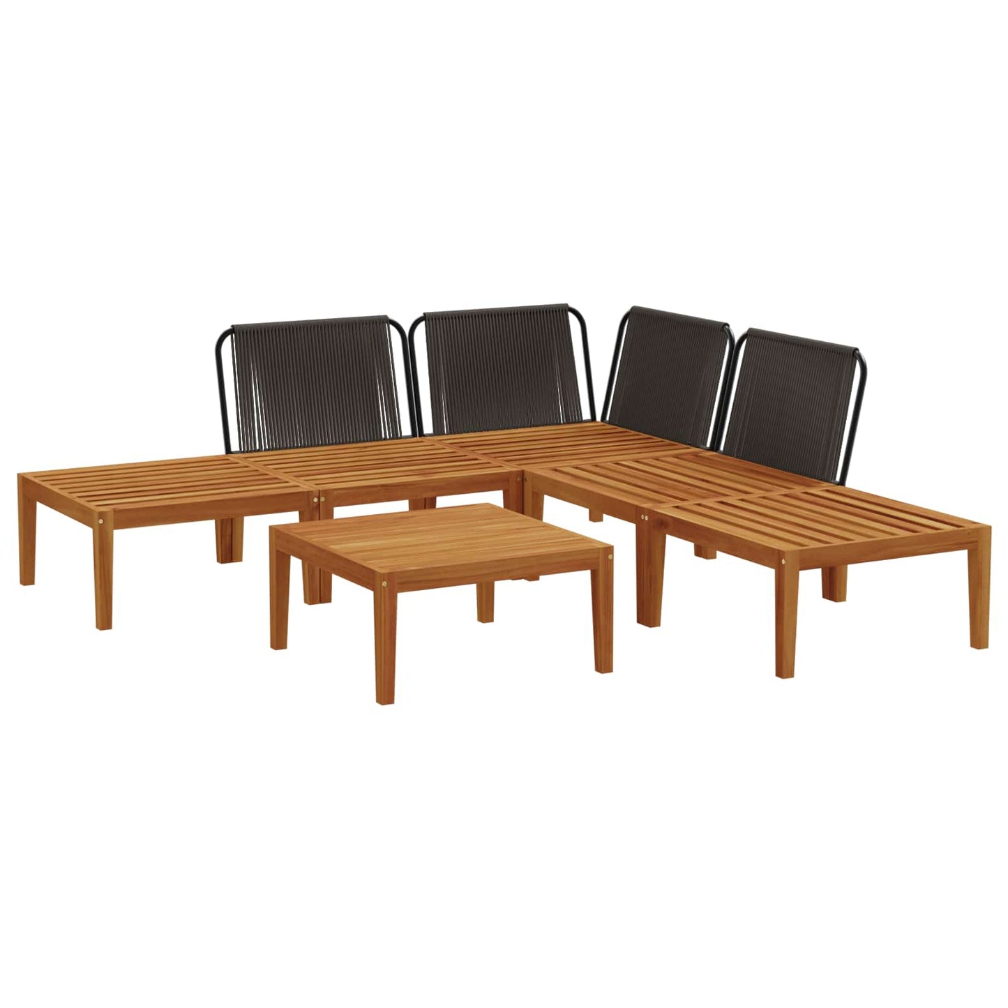 vidaXL 6 pcs Στερεό Acacia Ξύλο & Σχοινί Φυσικό