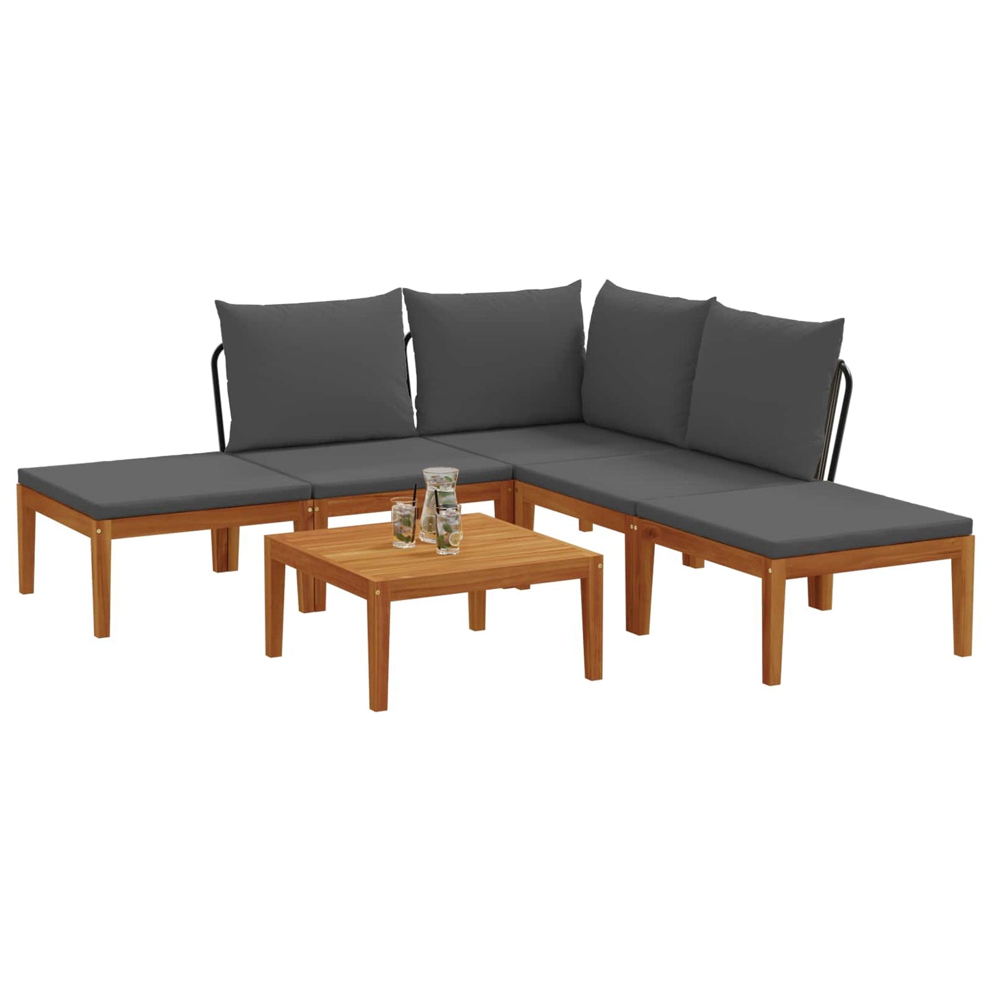 vidaXL 6 pcs Στερεό Acacia Ξύλο & Σχοινί Φυσικό