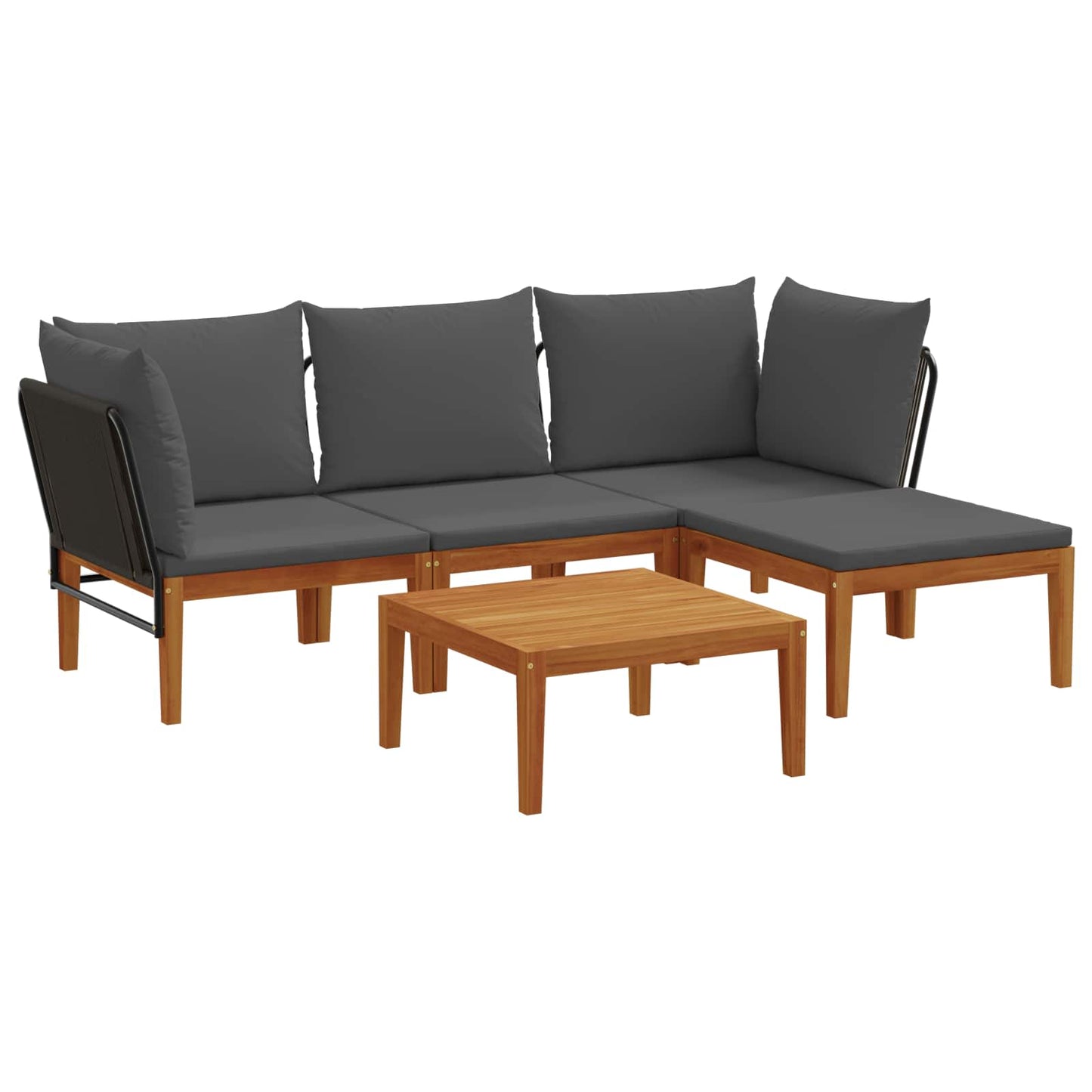 vidaXL 5 pcs Στερεό Acacia Ξύλο & Σχοινί Φυσικό