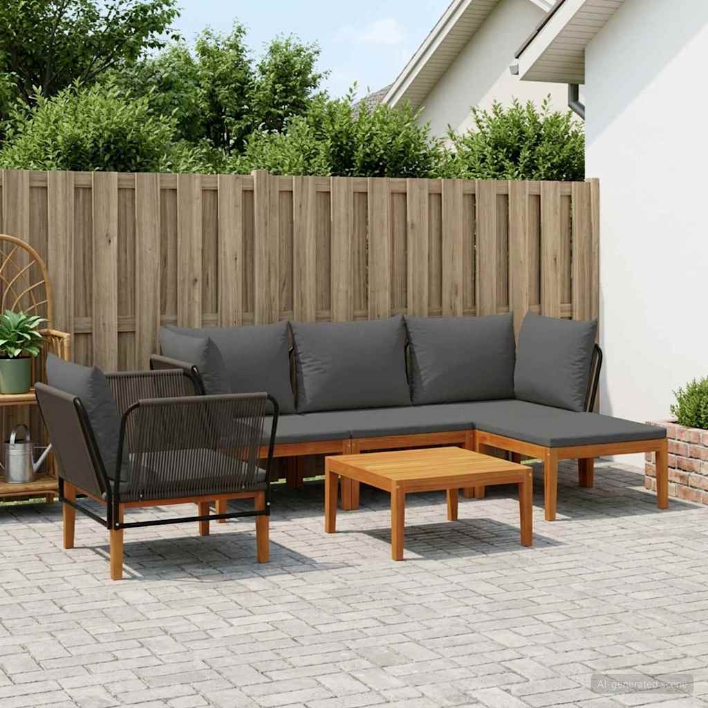 vidaXL 6 pcs Στερεό Acacia Ξύλο & Σχοινί Φυσικό