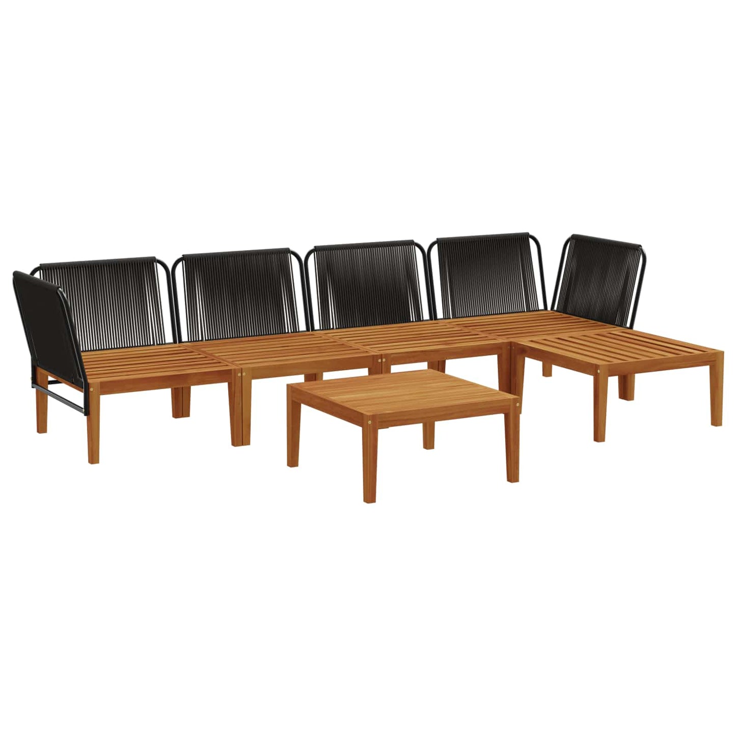 vidaXL 6 pcs Στερεό Acacia Ξύλο & Σχοινί Φυσικό