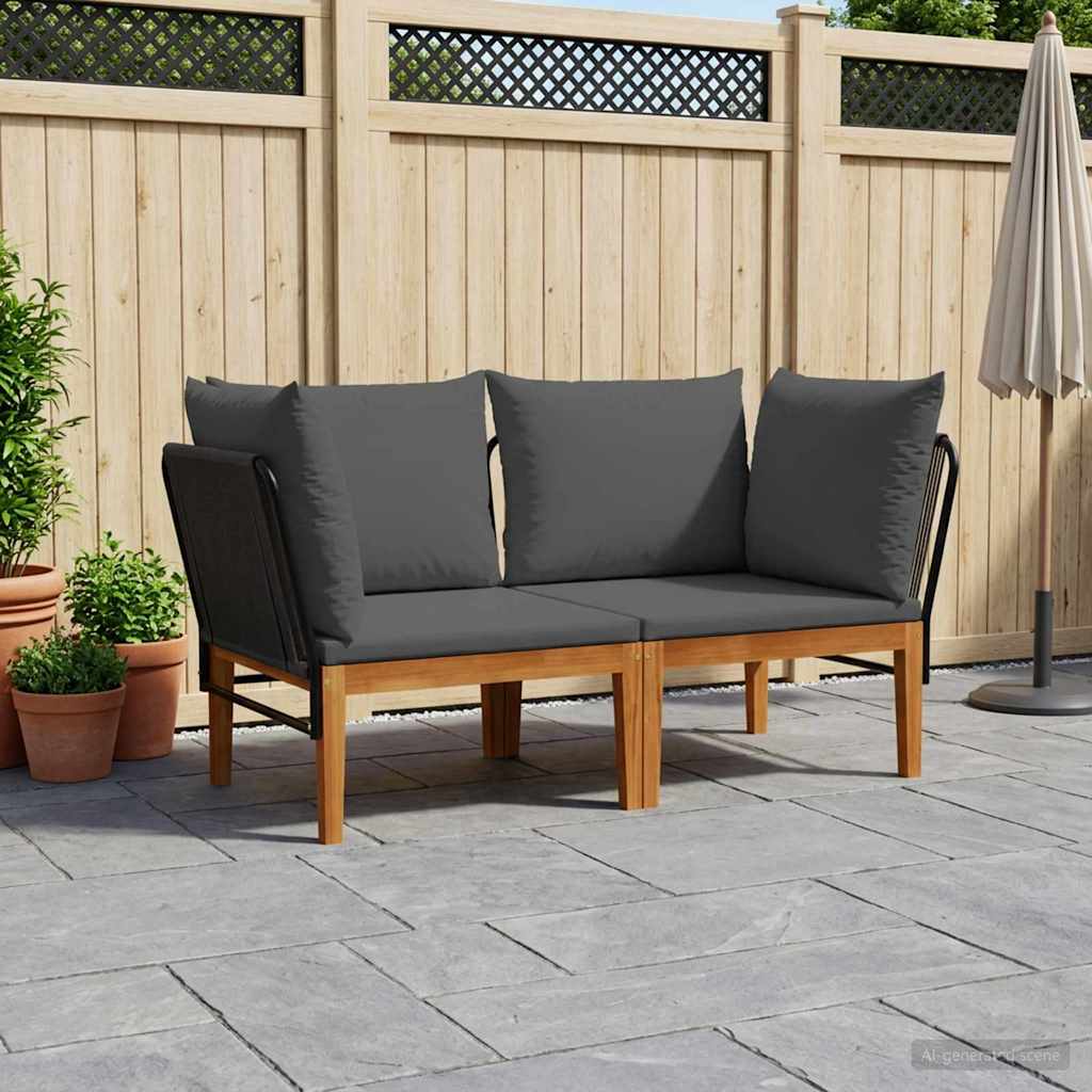 vidaXL 2 pcs Στερεό Acacia Ξύλο & Σχοινί Φυσικό