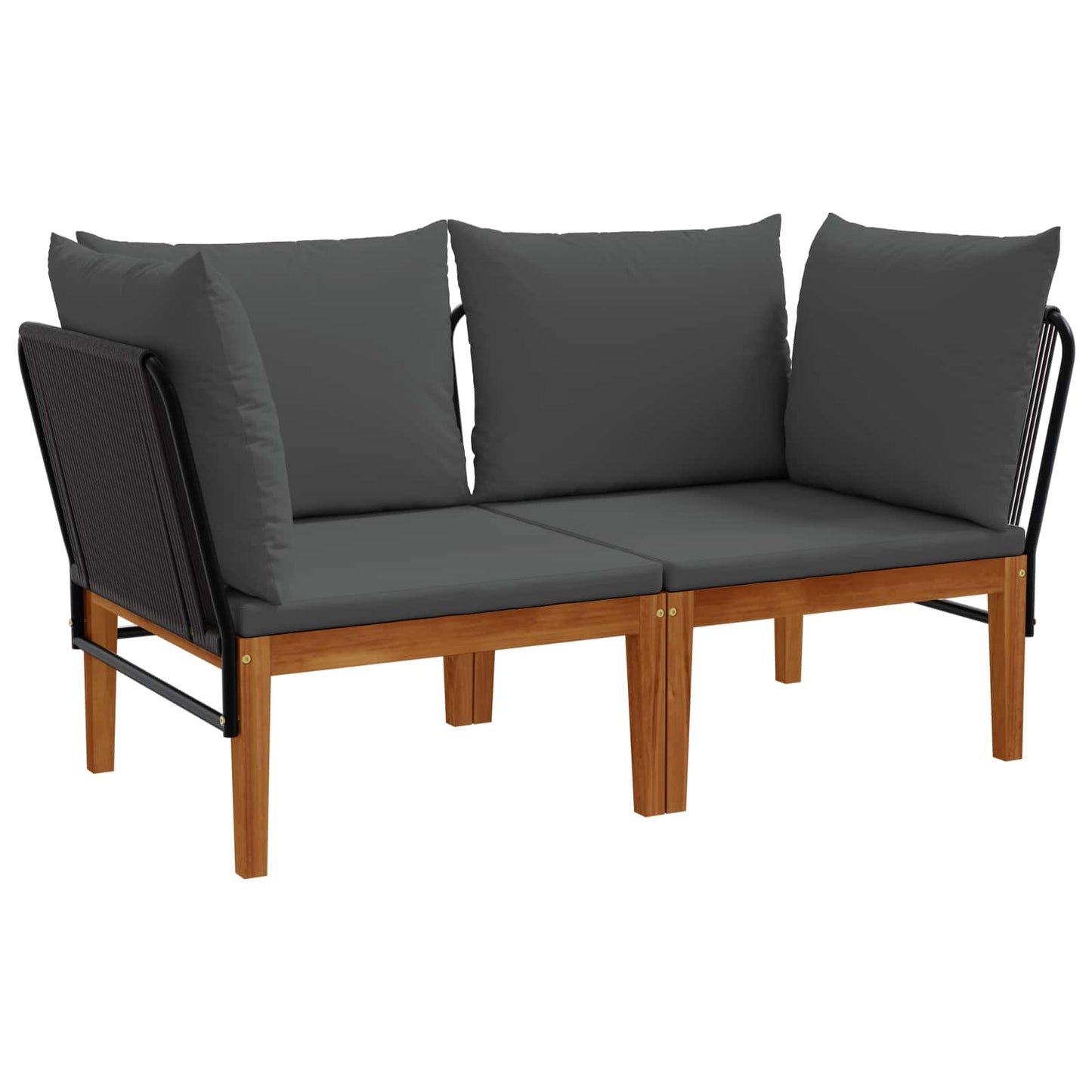 vidaXL 2 pcs Στερεό Acacia Ξύλο & Σχοινί Φυσικό