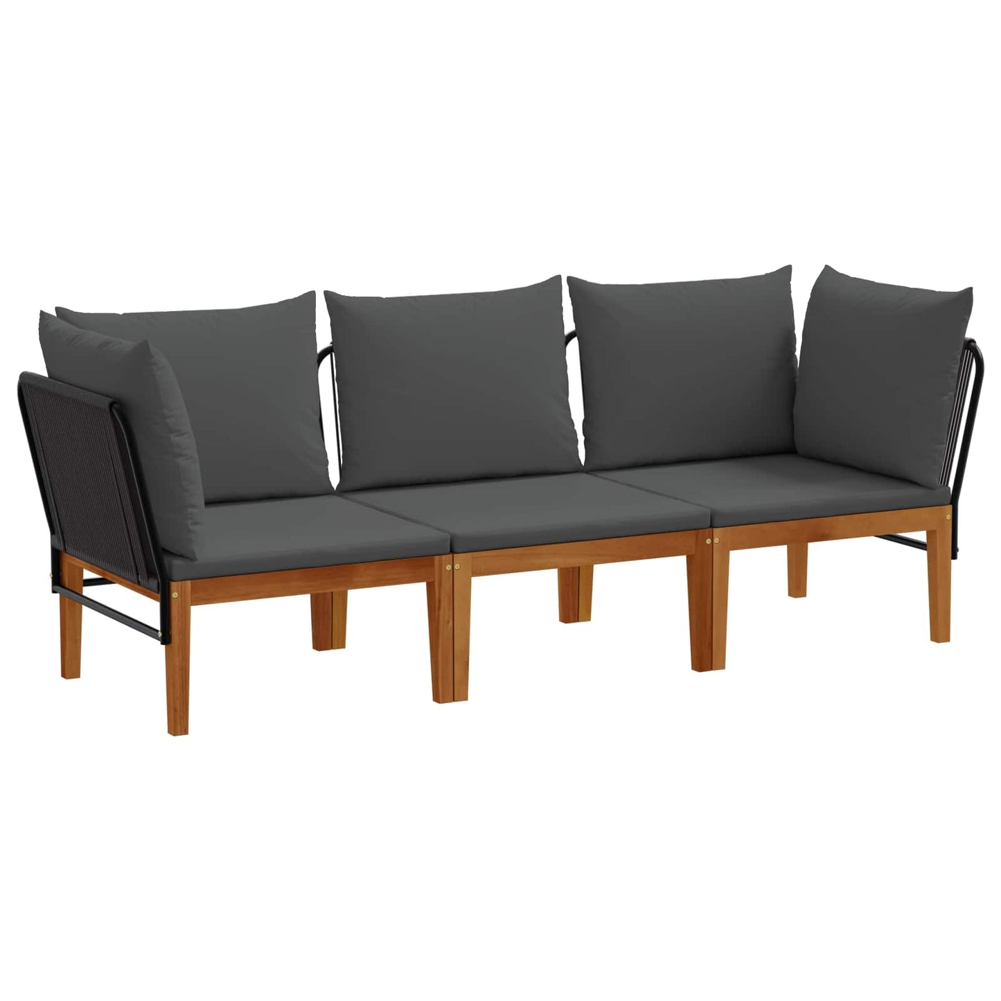 vidaXL 3 pcs Στερεό Acacia Ξύλο & Σχοινί Φυσικό