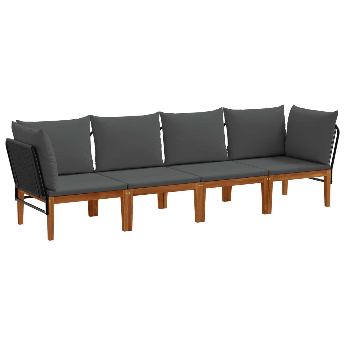 vidaXL 4 pcs Στερεό Acacia Ξύλο & Σχοινί Φυσικό