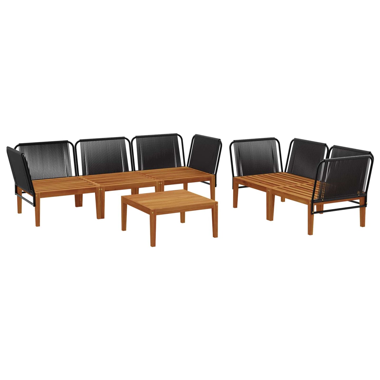 vidaXL 6 pcs Στερεό Acacia Ξύλο & Σχοινί Φυσικό