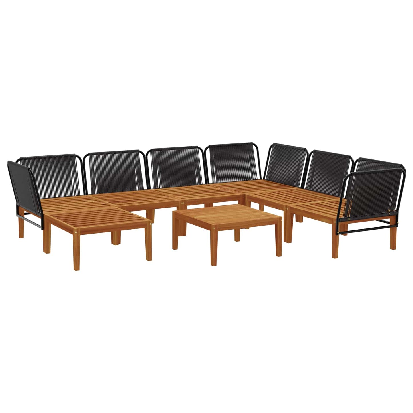 vidaXL 8 pcs Στερεό Acacia Ξύλο & Σχοινί Φυσικό