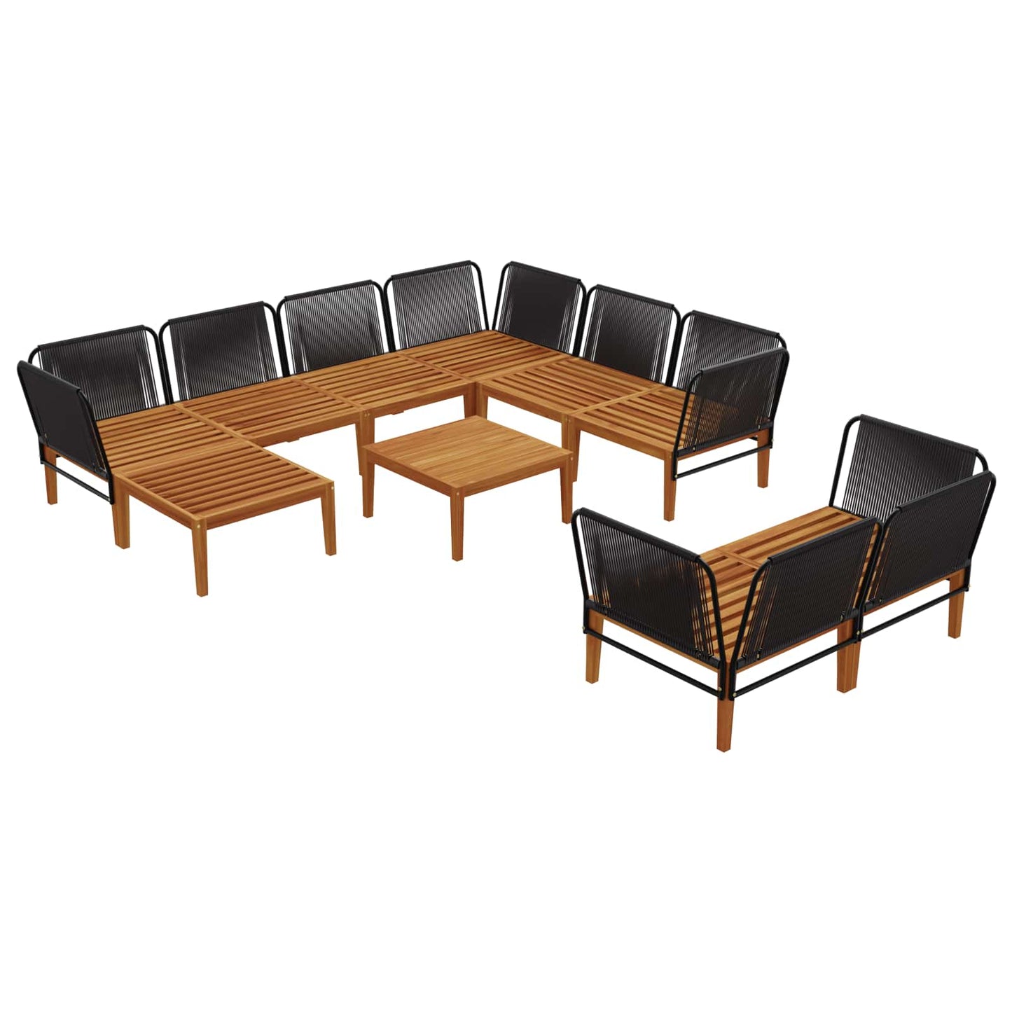 vidaXL 10 pcs Στερεό Acacia Ξύλο & Σχοινί Φυσικό