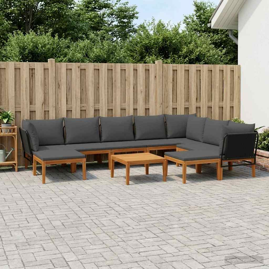 vidaXL 11 pcs Στερεό Acacia Ξύλο & Σχοινί Φυσικό