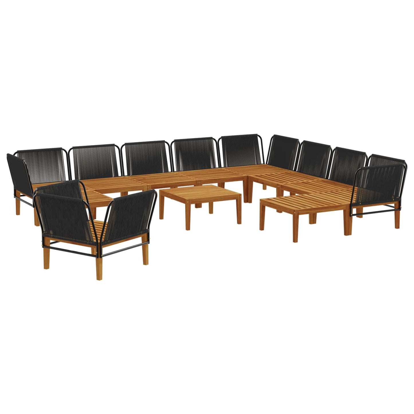 vidaXL 12 pcs Στερεό Acacia Ξύλο & Σχοινί Φυσικό