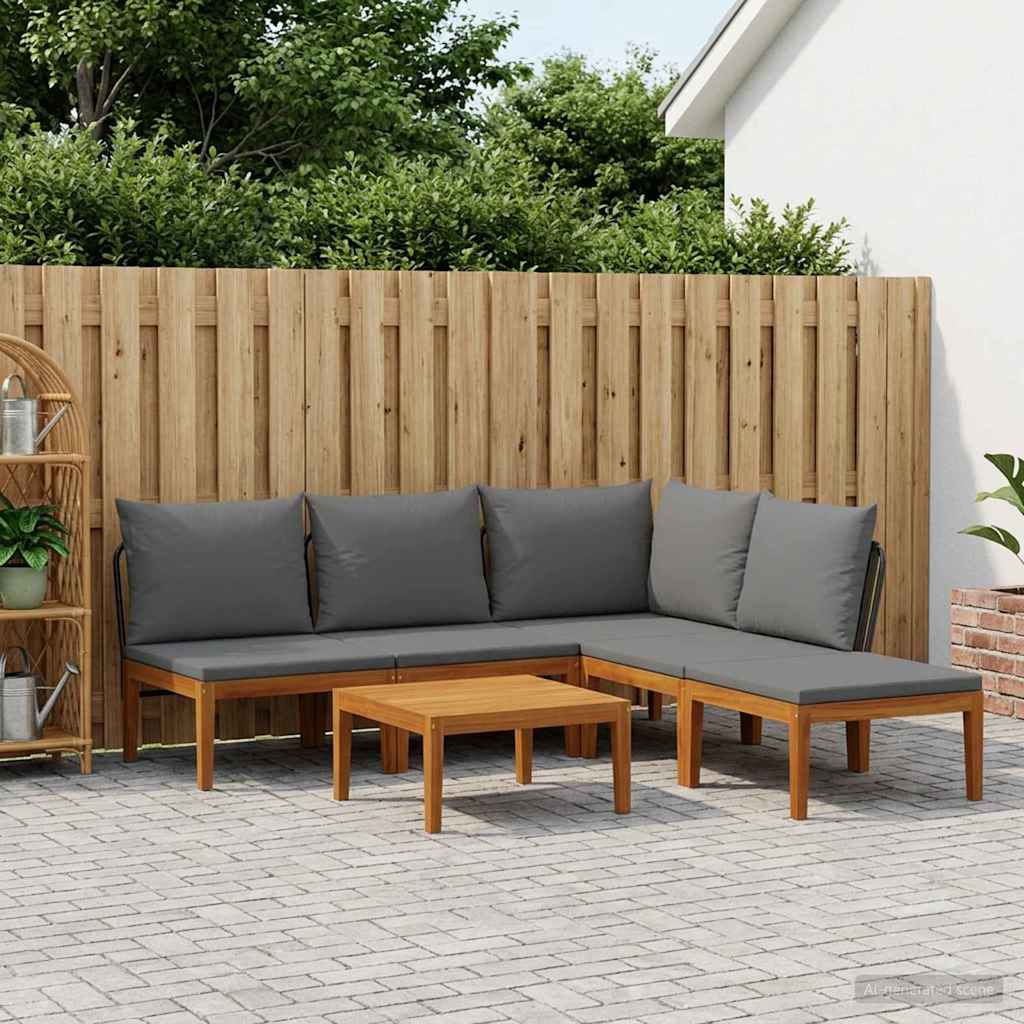 vidaXL 6 pcs Στερεό Acacia Ξύλο & Σχοινί Φυσικό