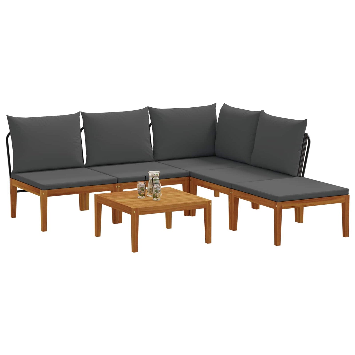 vidaXL 6 pcs Στερεό Acacia Ξύλο & Σχοινί Φυσικό