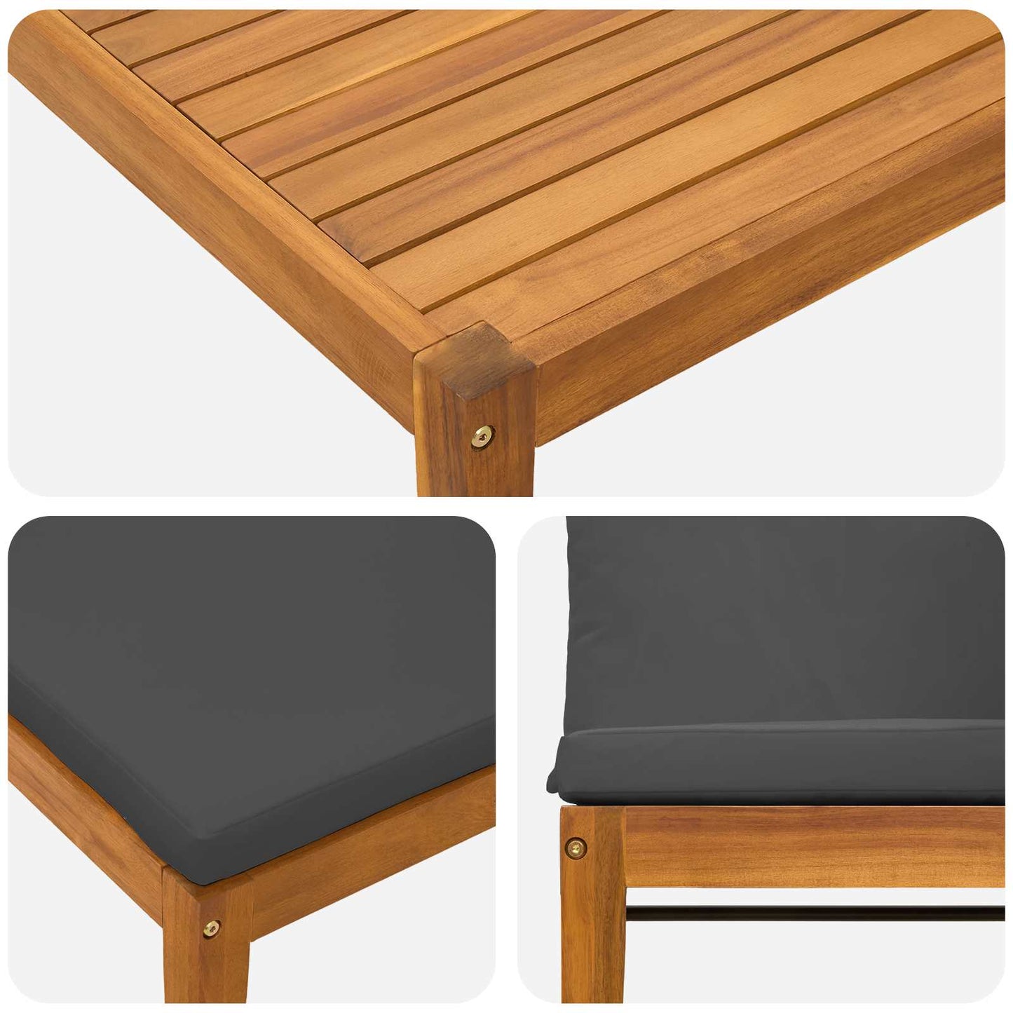 vidaXL 4 pcs Στερεό Acacia Ξύλο & Σχοινί Φυσικό
