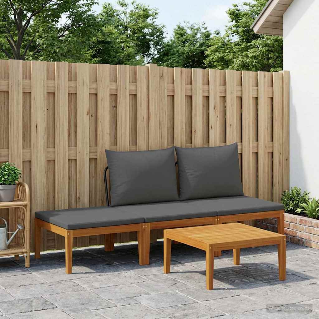 vidaXL 4 pcs Στερεό Acacia Ξύλο & Σχοινί Φυσικό