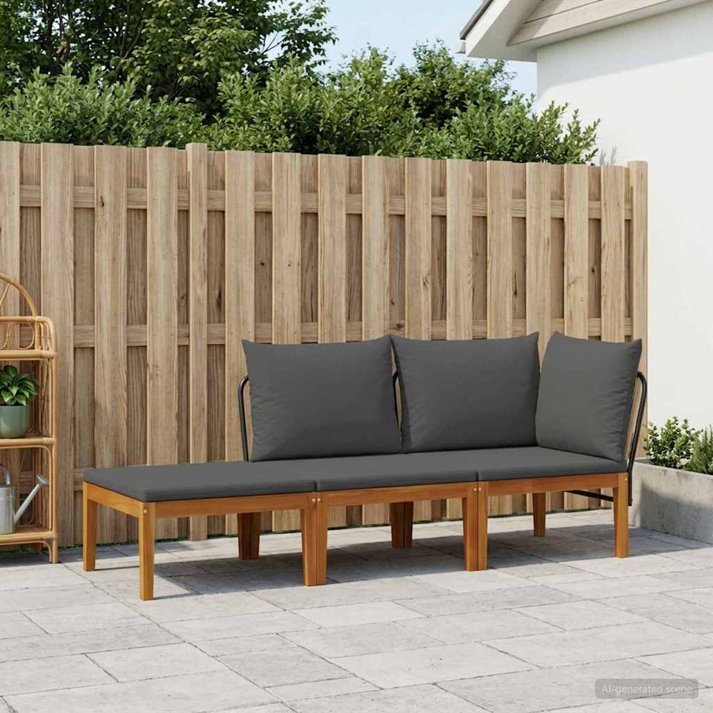 vidaXL 3 pcs Στερεό Acacia Ξύλο & Σχοινί Φυσικό