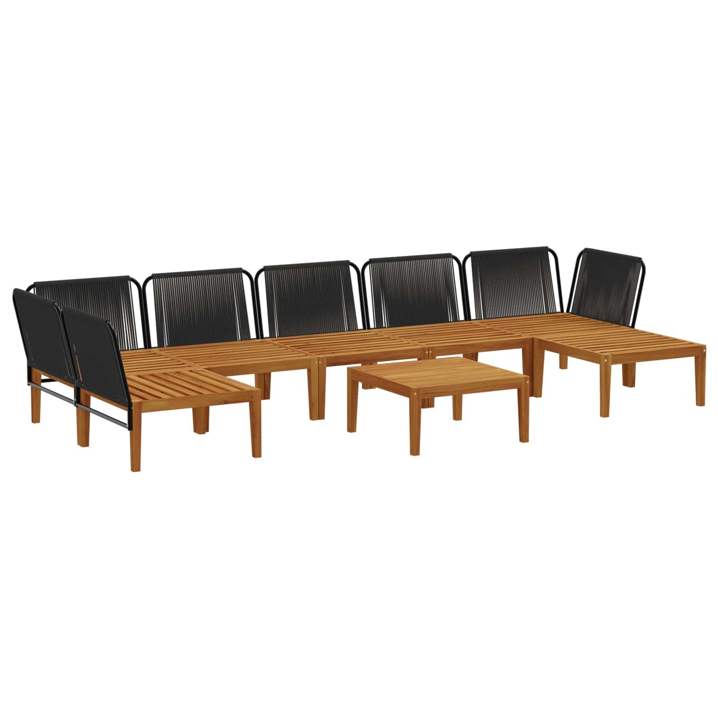 vidaXL 8 pcs Στερεό Acacia Ξύλο & Σχοινί Φυσικό