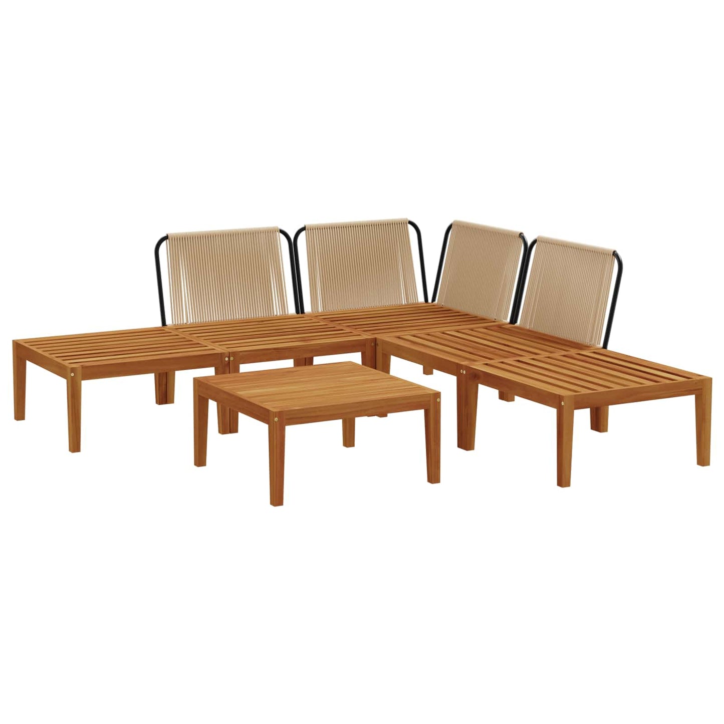vidaXL 6 pcs Στερεό Acacia Ξύλο & Σχοινί Φυσικό