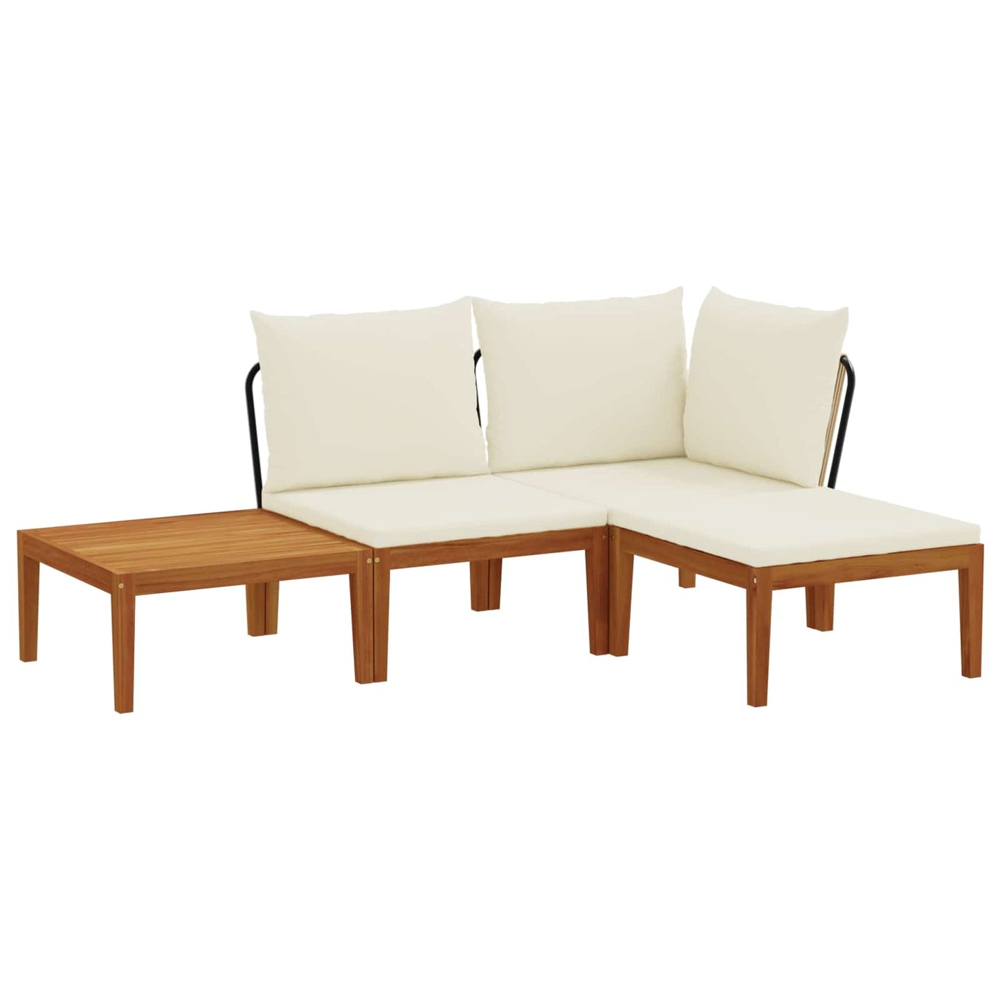 vidaXL 4 pcs Στερεό Acacia Ξύλο & Σχοινί Φυσικό