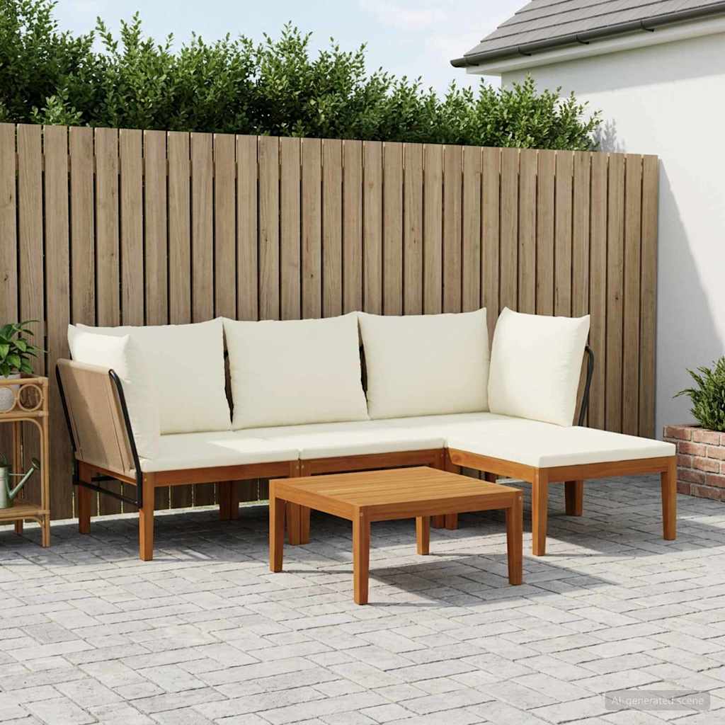 vidaXL 5 pcs Στερεό Acacia Ξύλο & Σχοινί Φυσικό