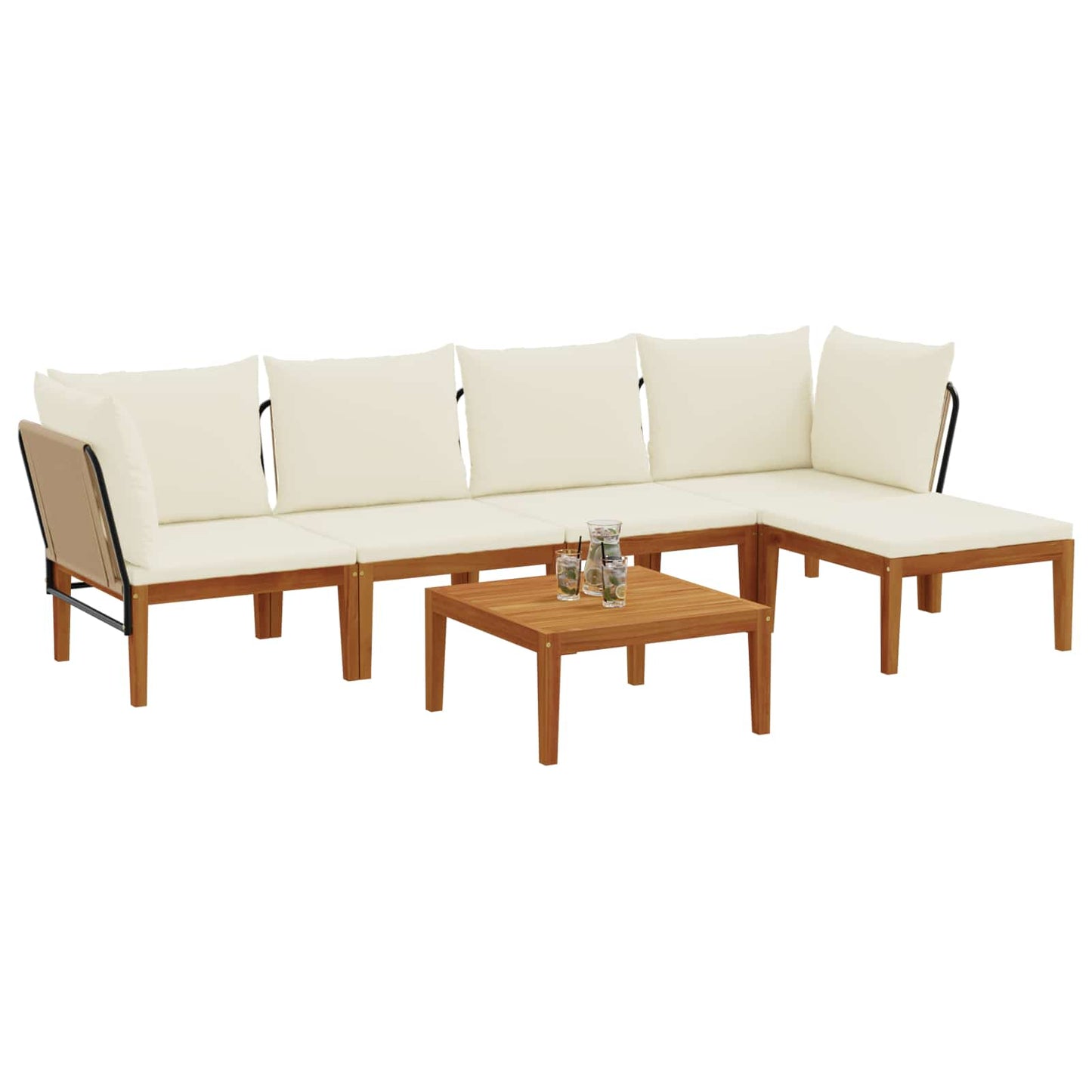 vidaXL 6 pcs Στερεό Acacia Ξύλο & Σχοινί Φυσικό