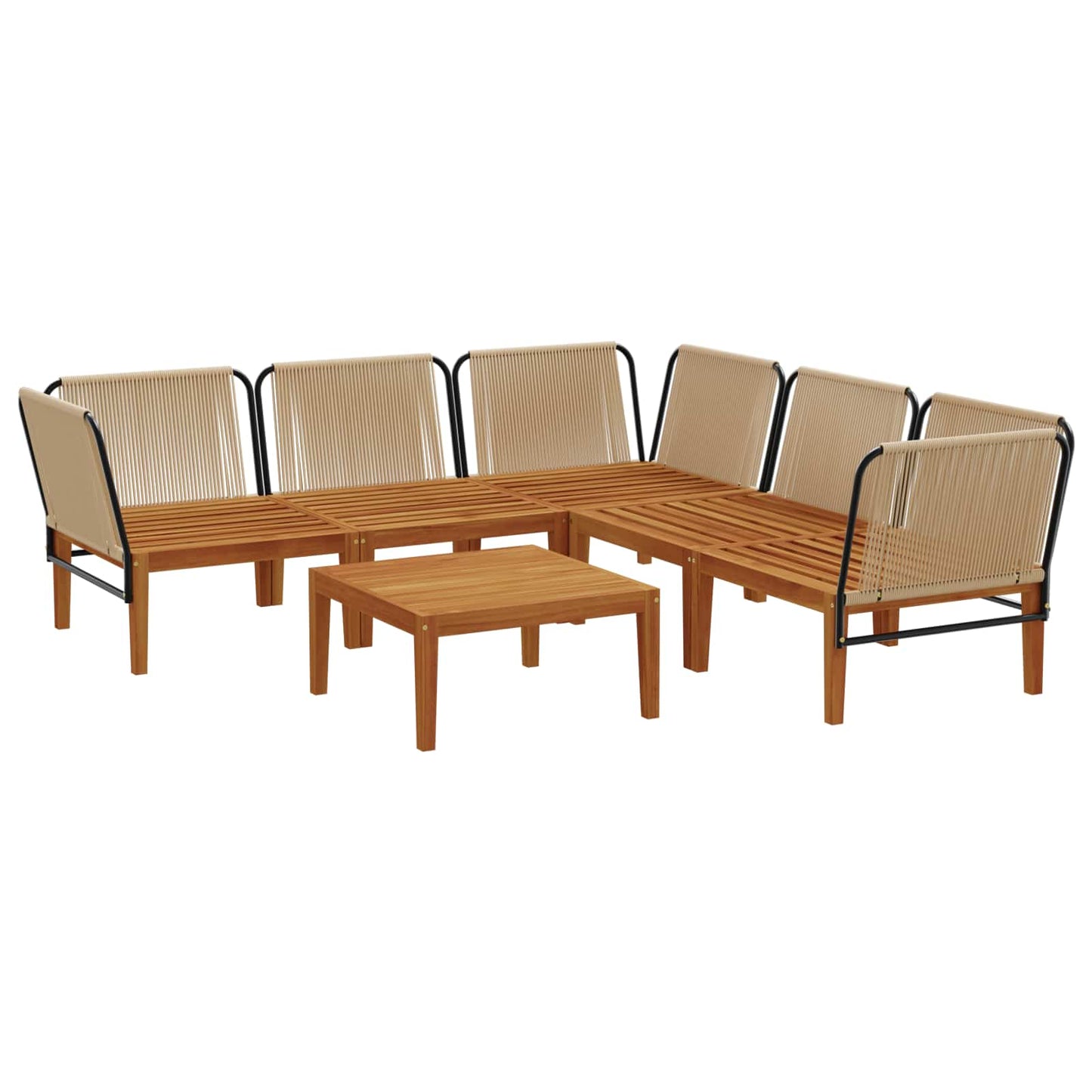 vidaXL 6 pcs Στερεό Acacia Ξύλο & Σχοινί Φυσικό
