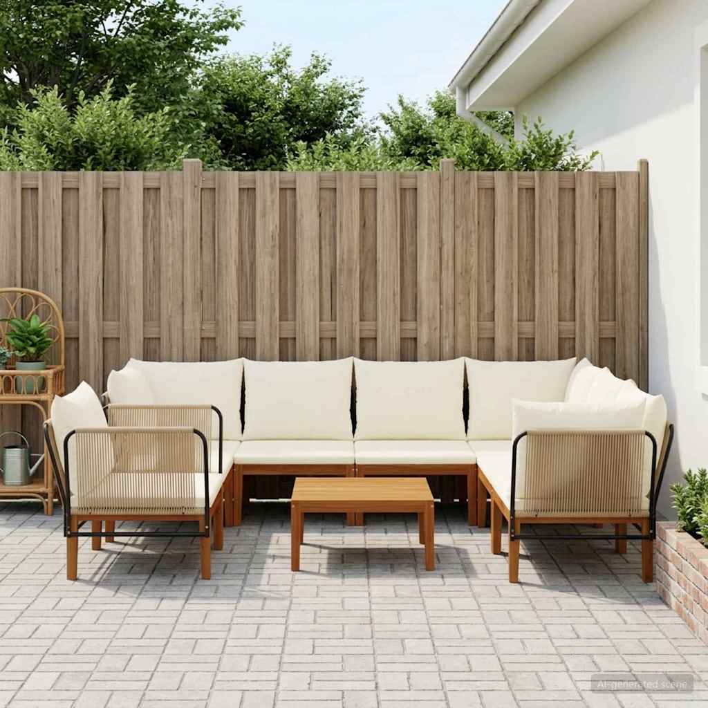 vidaXL 7 pcs Στερεό Acacia Ξύλο & Σχοινί Φυσικό