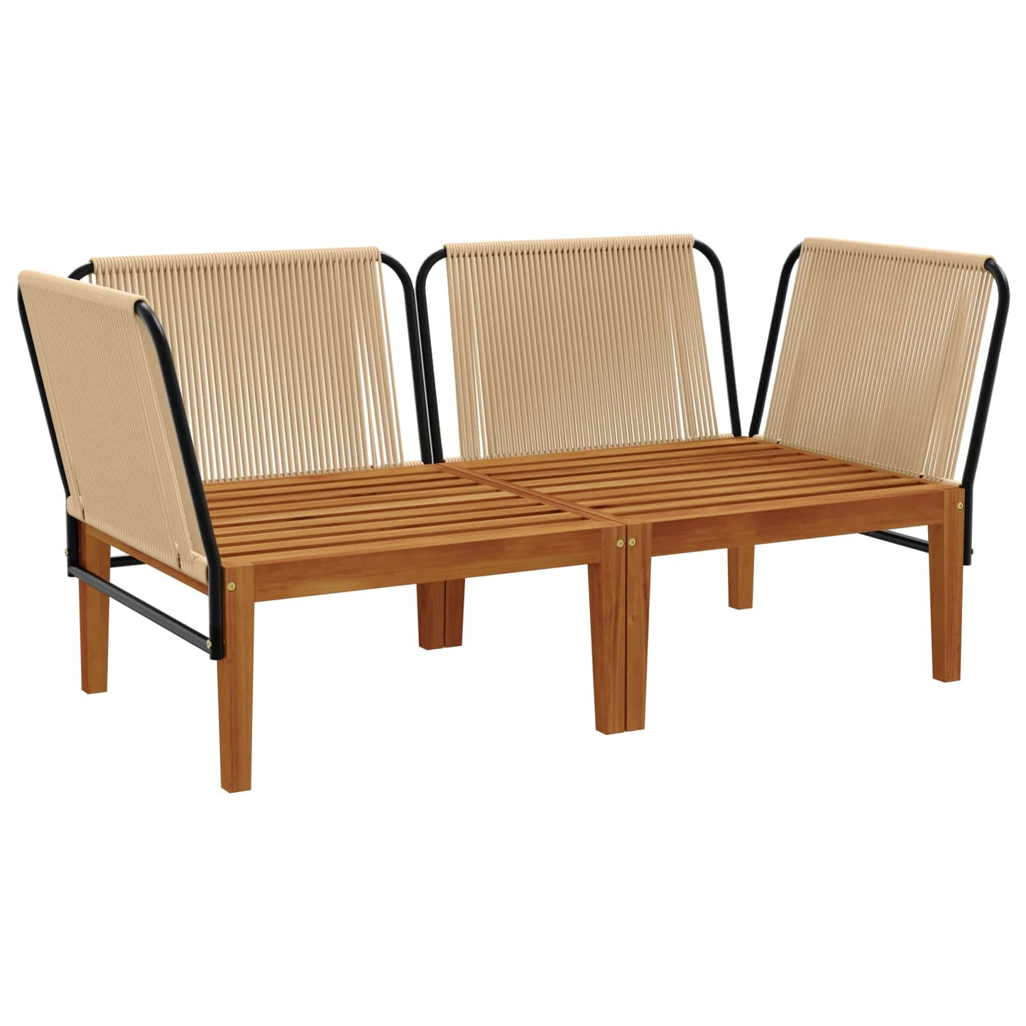 vidaXL 2 pcs Στερεό Acacia Ξύλο & Σχοινί Φυσικό