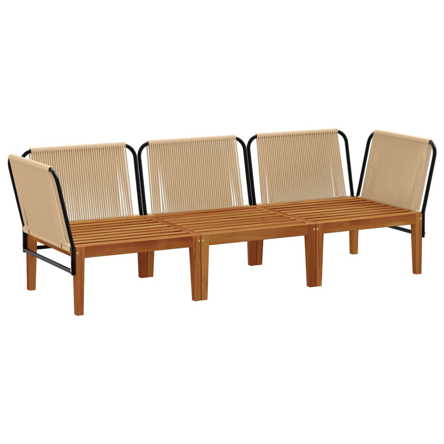 vidaXL 3 pcs Στερεό Acacia Ξύλο & Σχοινί Φυσικό