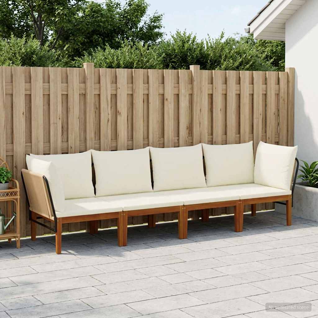 vidaXL 4 pcs Στερεό Acacia Ξύλο & Σχοινί Φυσικό
