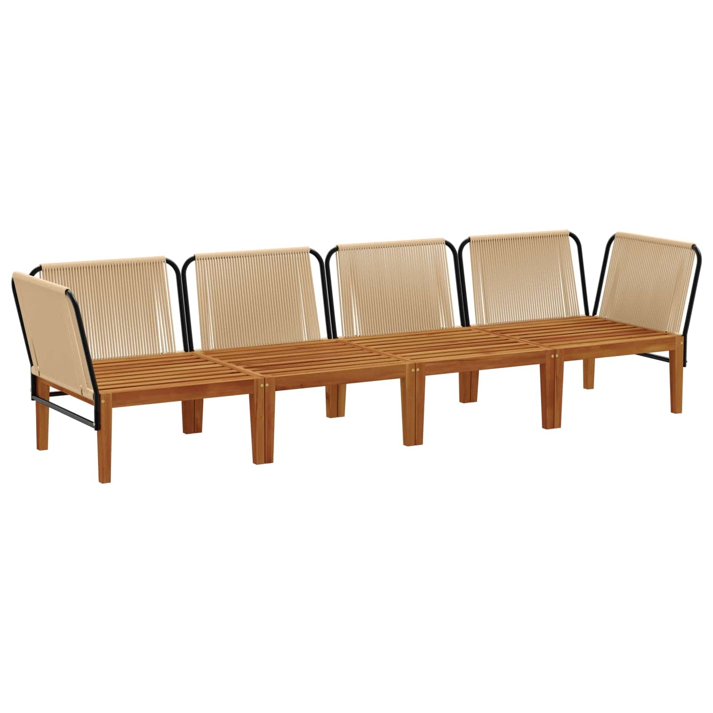 vidaXL 4 pcs Στερεό Acacia Ξύλο & Σχοινί Φυσικό