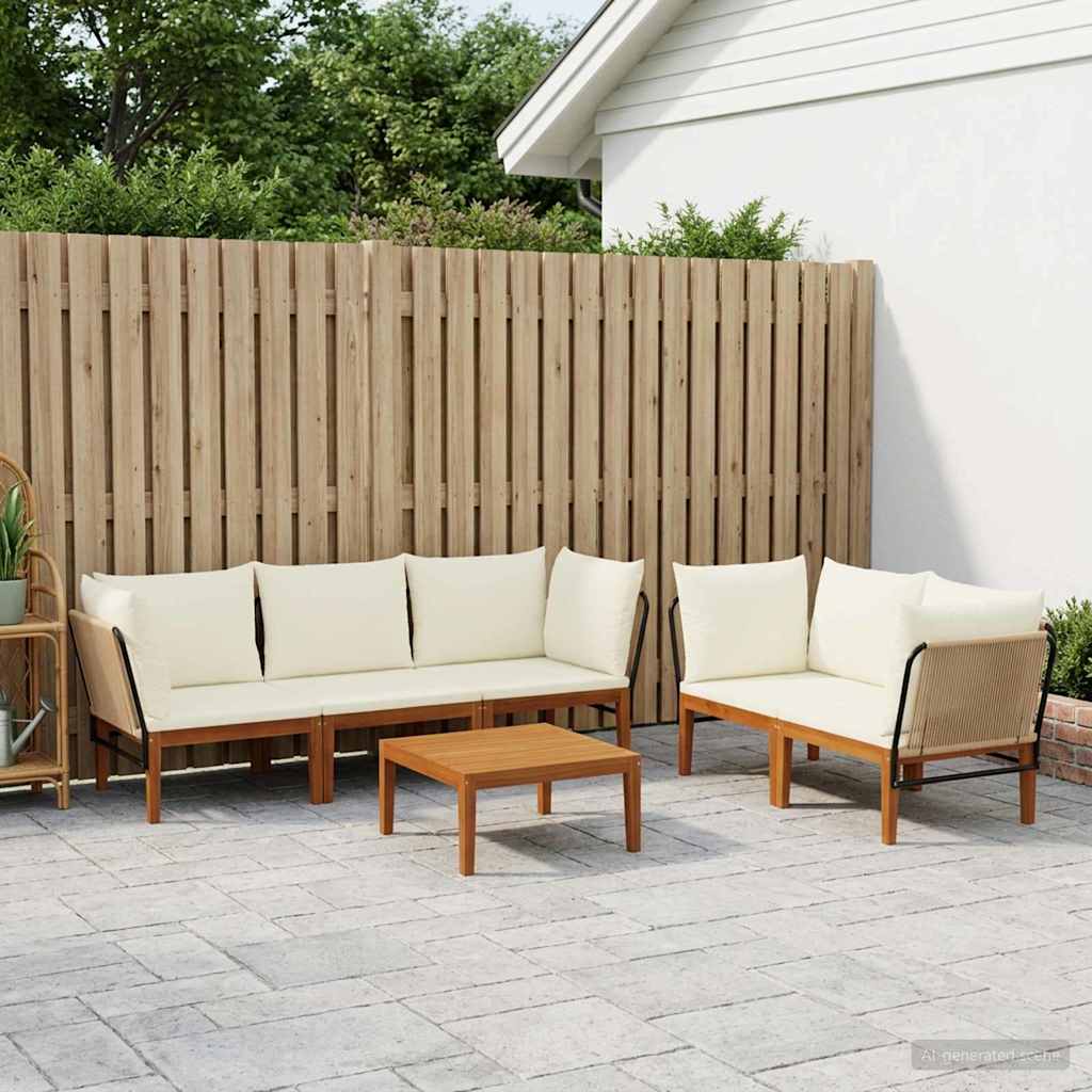 vidaXL 6 pcs Στερεό Acacia Ξύλο & Σχοινί Φυσικό