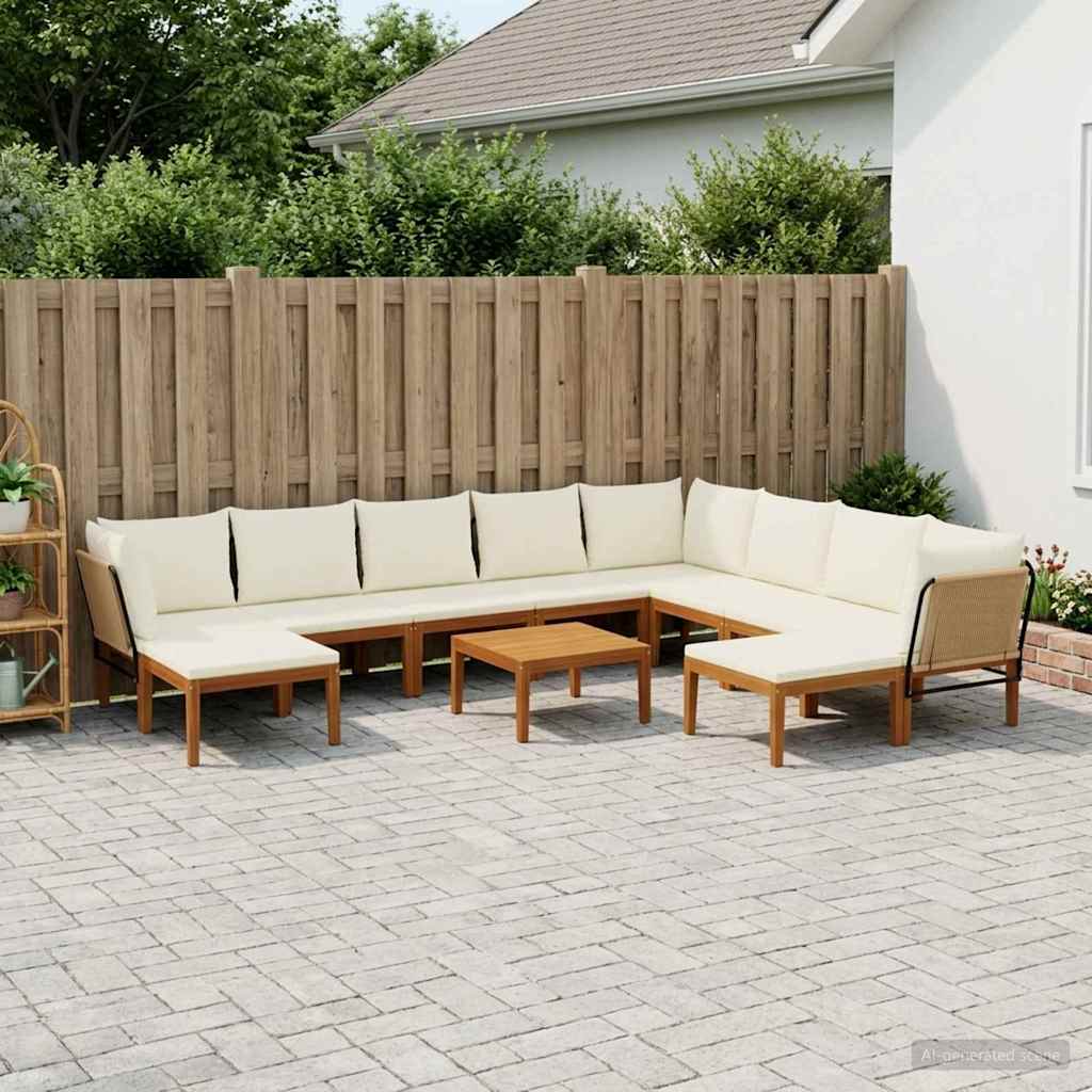 vidaXL 11 pcs Στερεό Acacia Ξύλο & Σχοινί Φυσικό