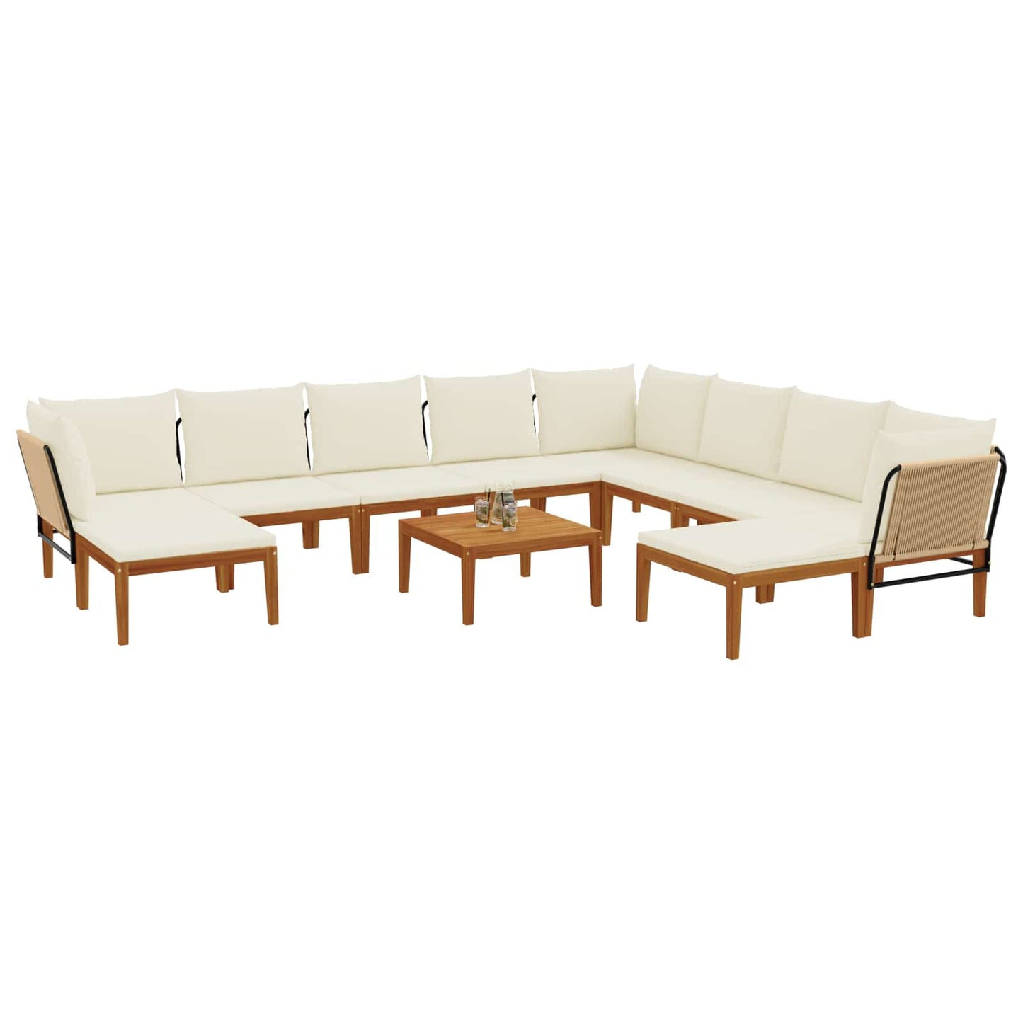 vidaXL 11 pcs Στερεό Acacia Ξύλο & Σχοινί Φυσικό