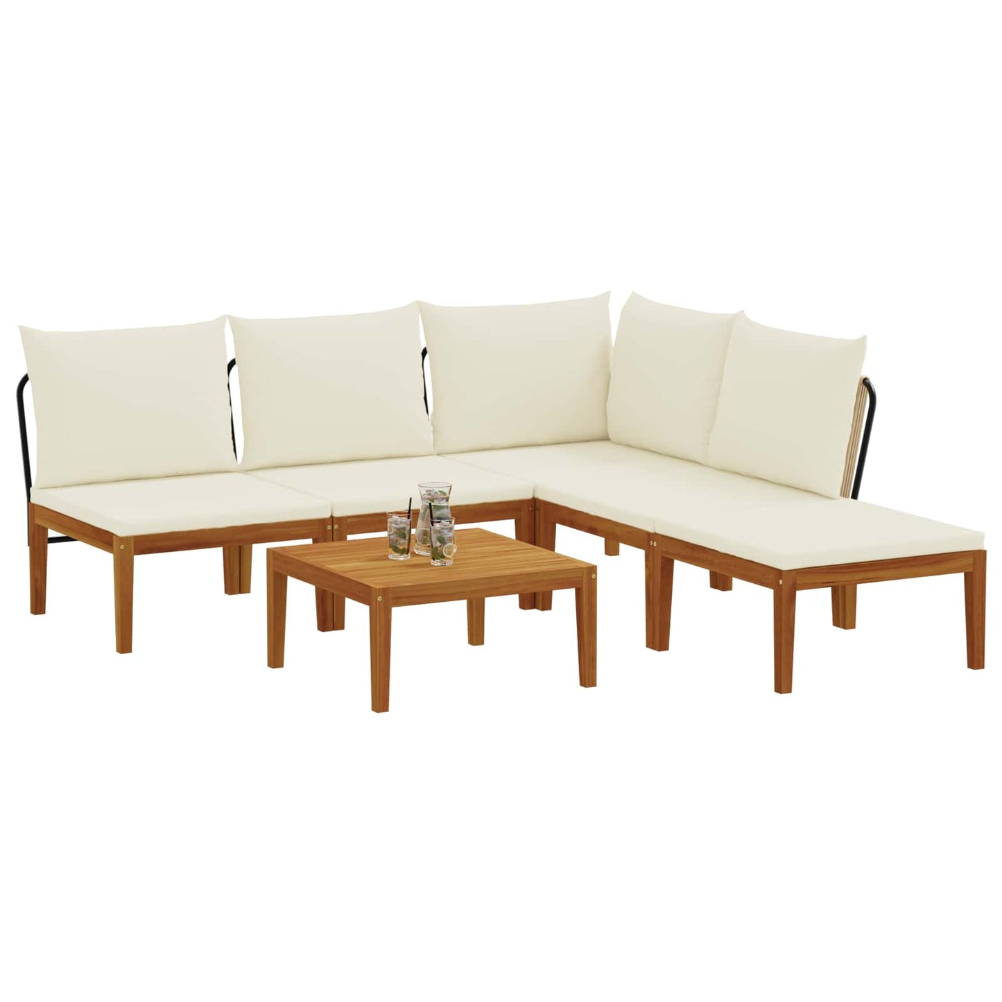 vidaXL 6 pcs Στερεό Acacia Ξύλο & Σχοινί Φυσικό