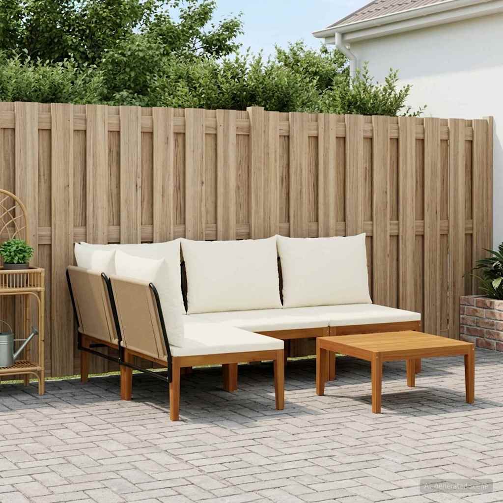 vidaXL 5 pcs Στερεό Acacia Ξύλο & Σχοινί Φυσικό