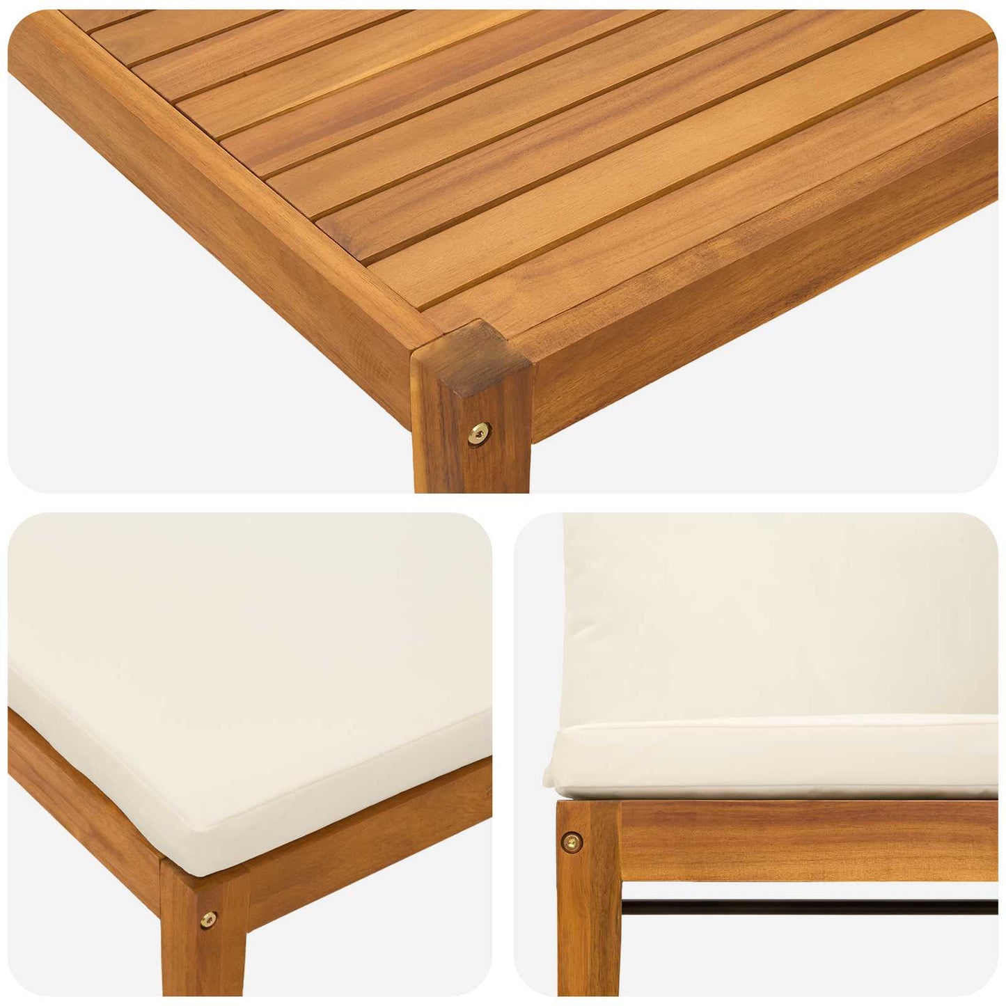 vidaXL 4 pcs Στερεό Acacia Ξύλο & Σχοινί Φυσικό