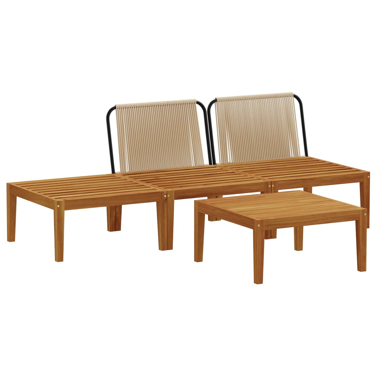vidaXL 4 pcs Στερεό Acacia Ξύλο & Σχοινί Φυσικό
