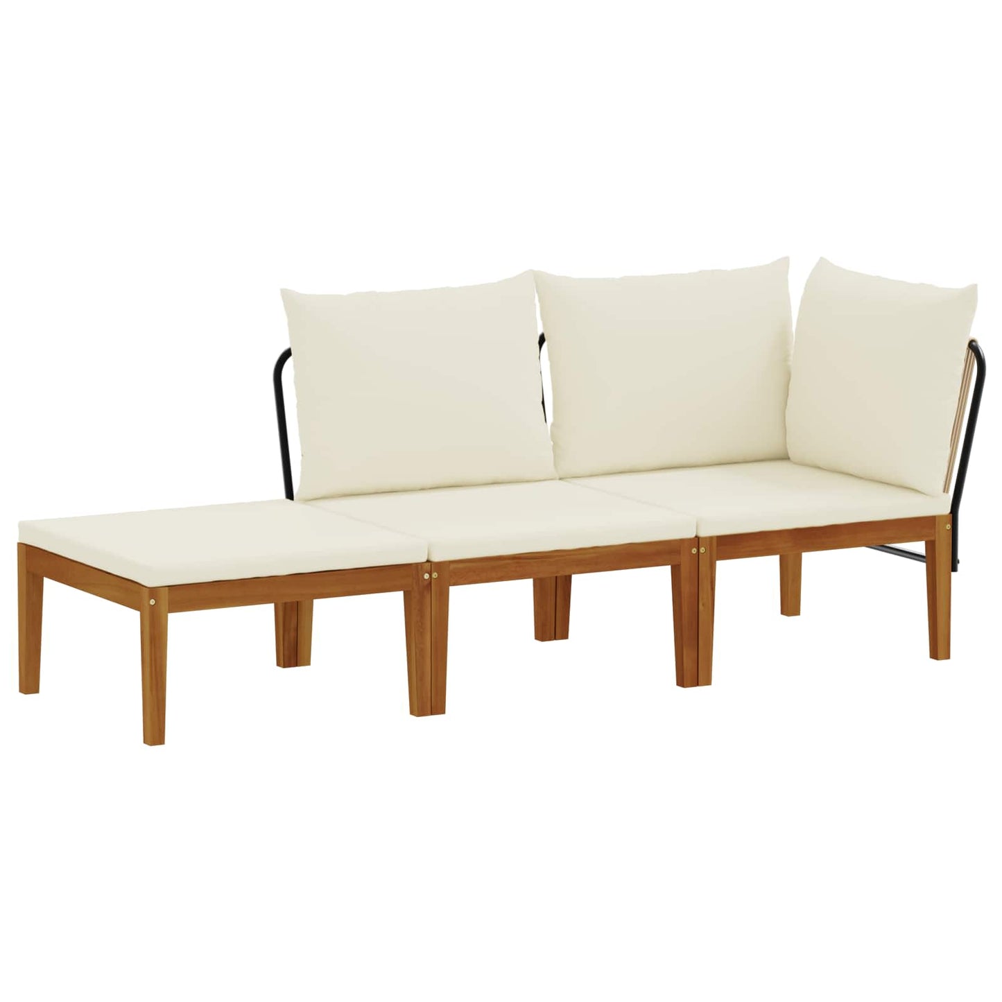 vidaXL 3 pcs Στερεό Acacia Ξύλο & Σχοινί Φυσικό