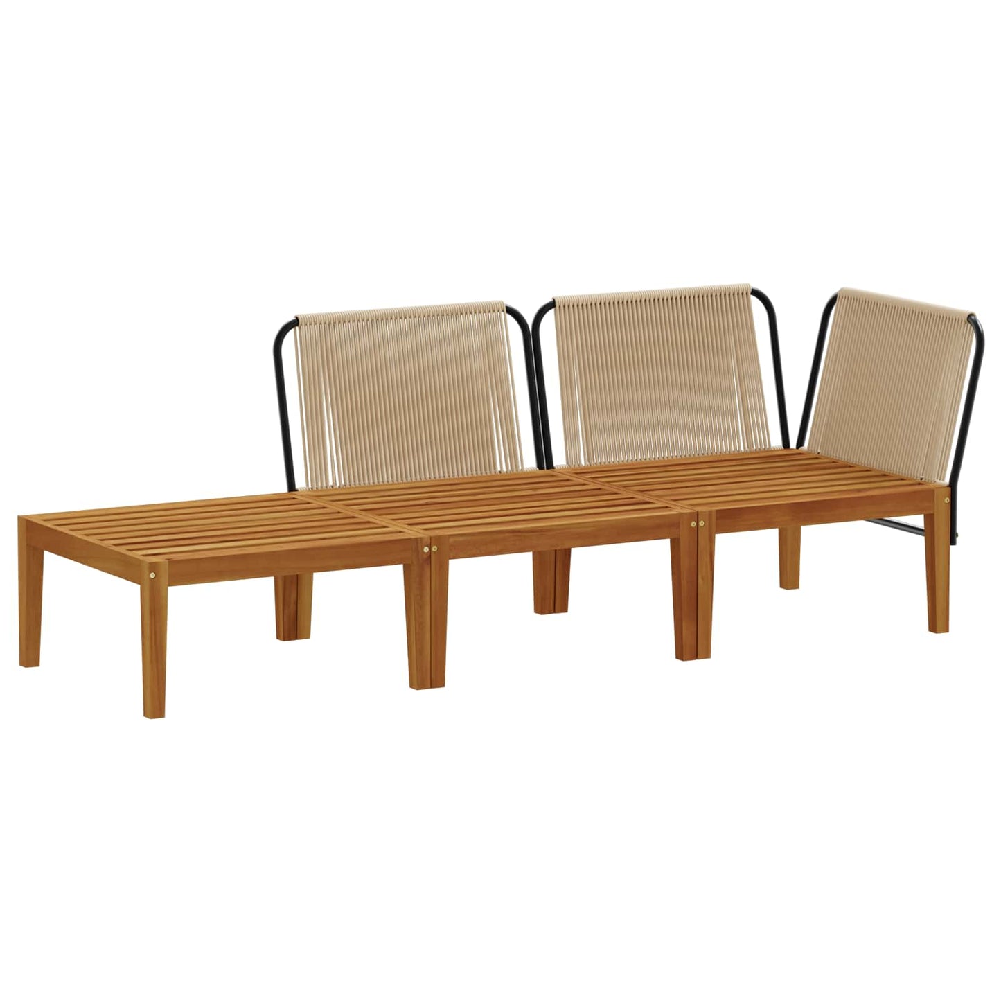 vidaXL 3 pcs Στερεό Acacia Ξύλο & Σχοινί Φυσικό
